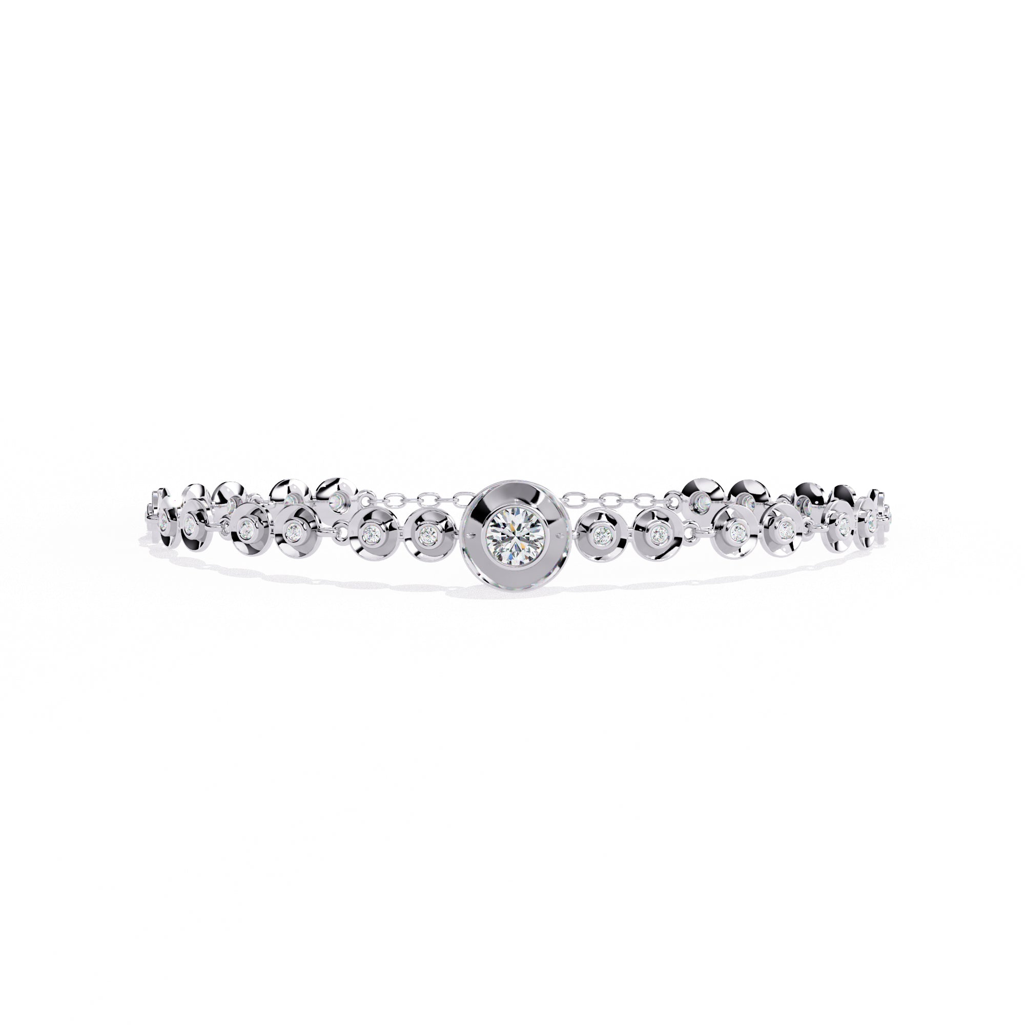 Handmade Moissanite Sterling Silver Bracelet, Dainty Bridal Chain