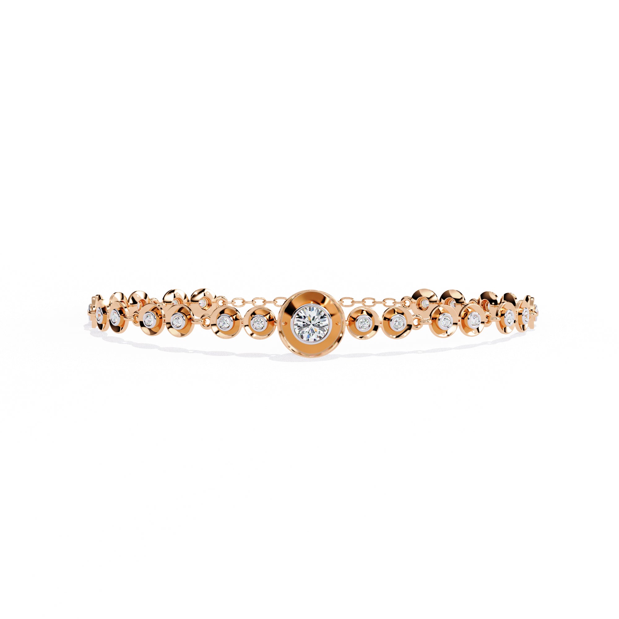 Handmade Moissanite Sterling Silver Bracelet, Dainty Bridal Chain