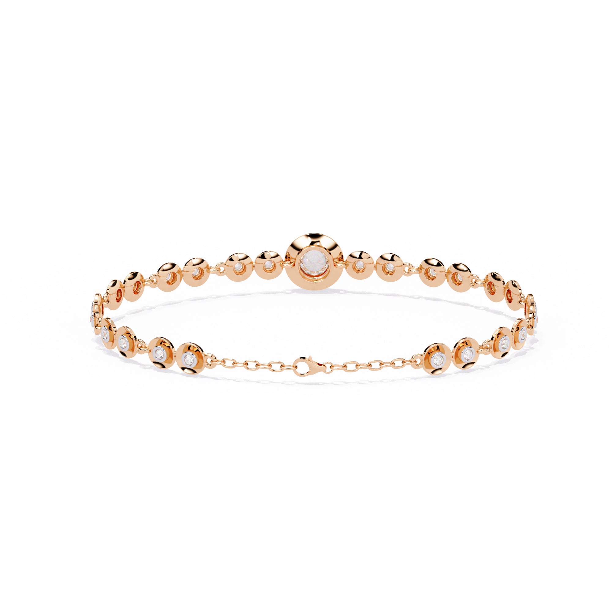 Handmade Moissanite Sterling Silver Bracelet, Dainty Bridal Chain