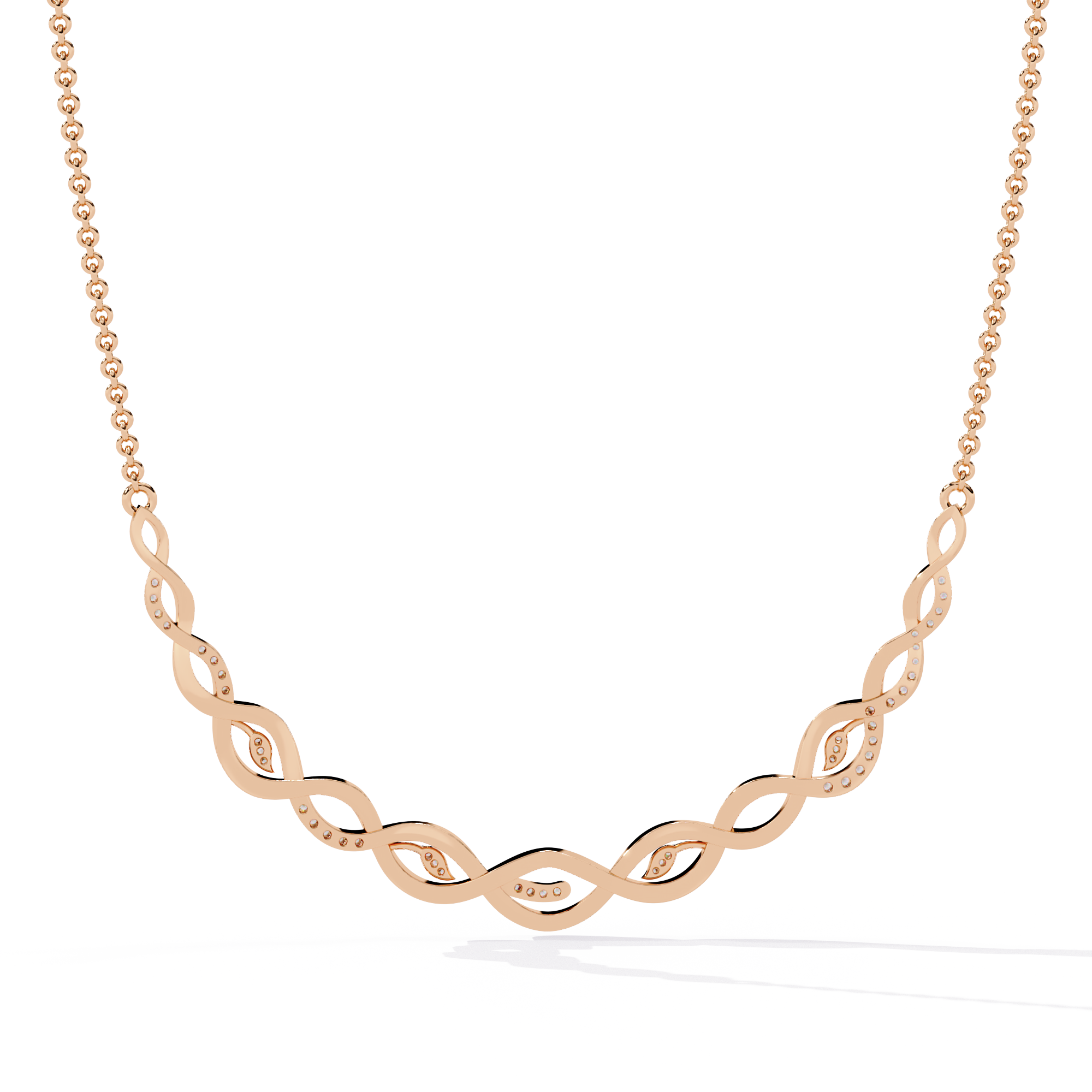 Moissanite Infinity Pendant Necklace, Sterling Silver, Dainty Handmade