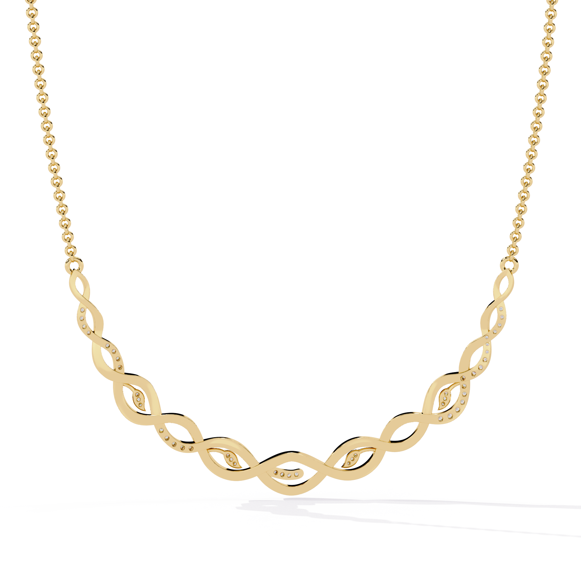 Moissanite Infinity Pendant Necklace, Sterling Silver, Dainty Handmade