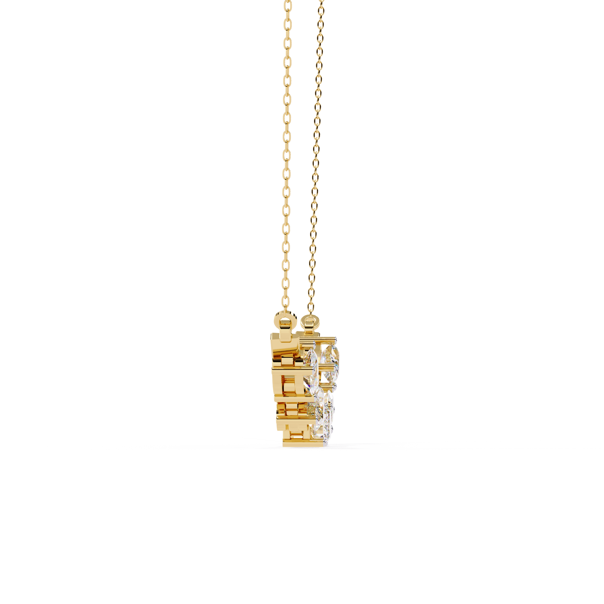 Moissanite Cluster Necklace, Sterling Silver Bar Pendant