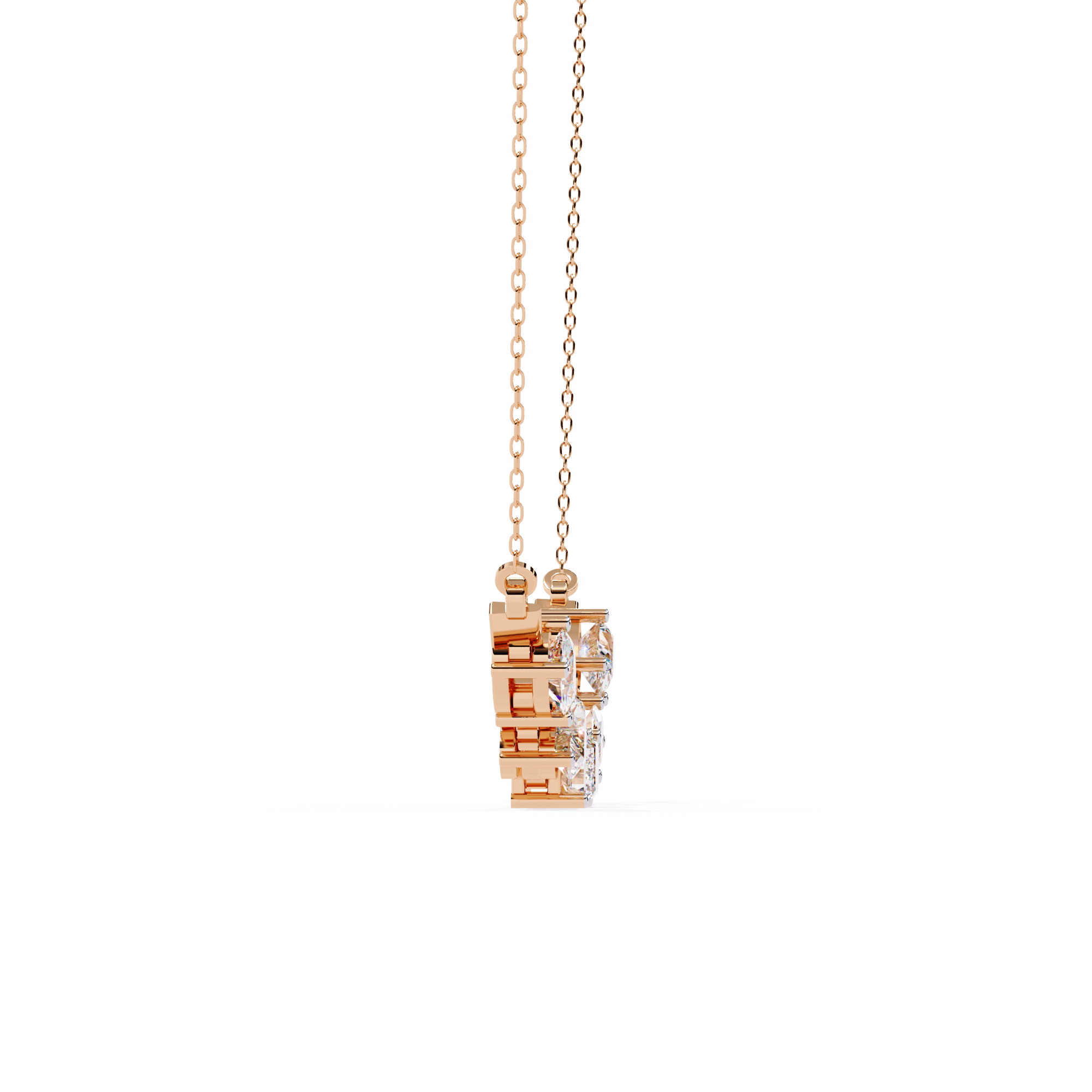 Moissanite Cluster Necklace, Sterling Silver Bar Pendant