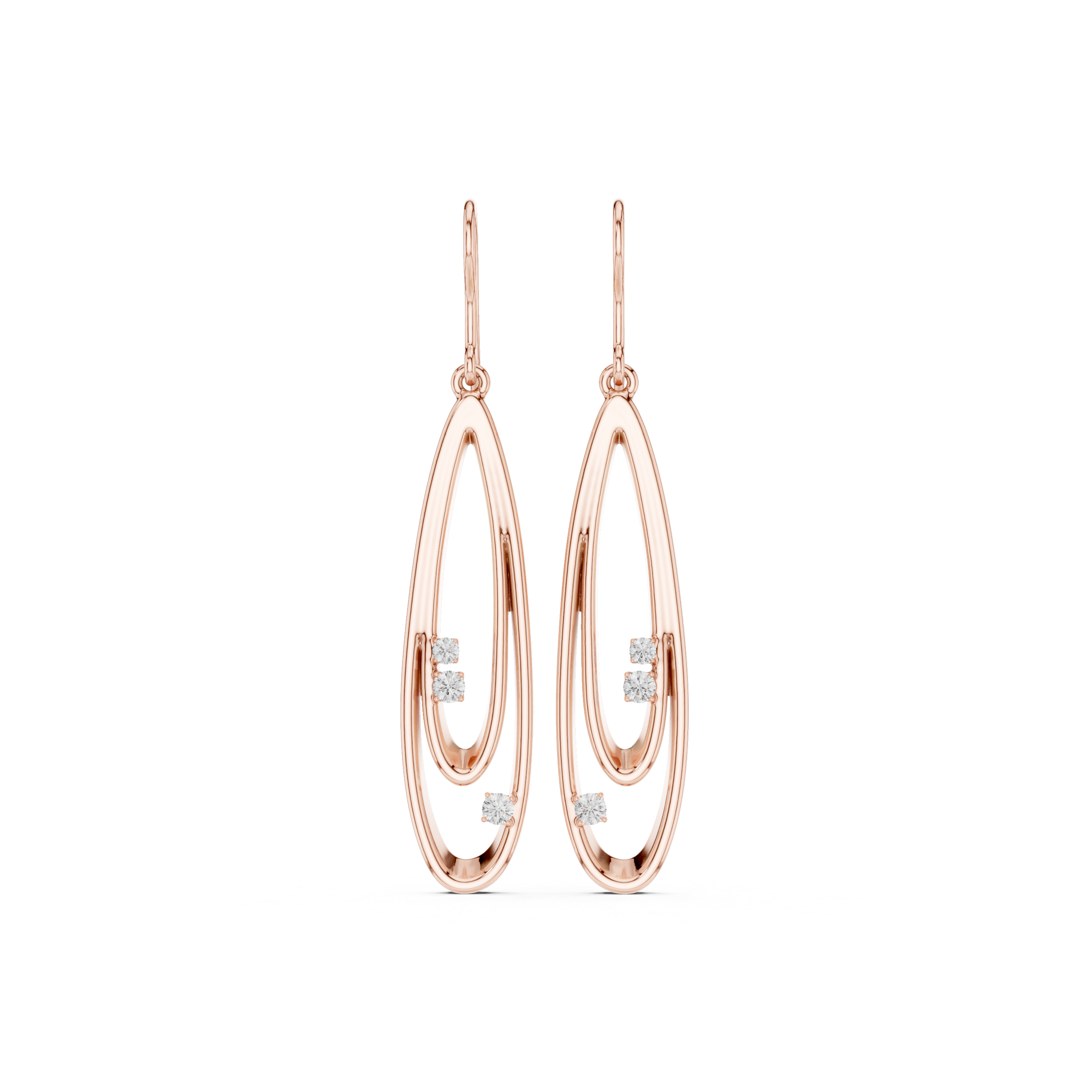 Sterling Silver Dangle Earrings, Moissanite Pave Set, Minimalist Bridal Jewelry