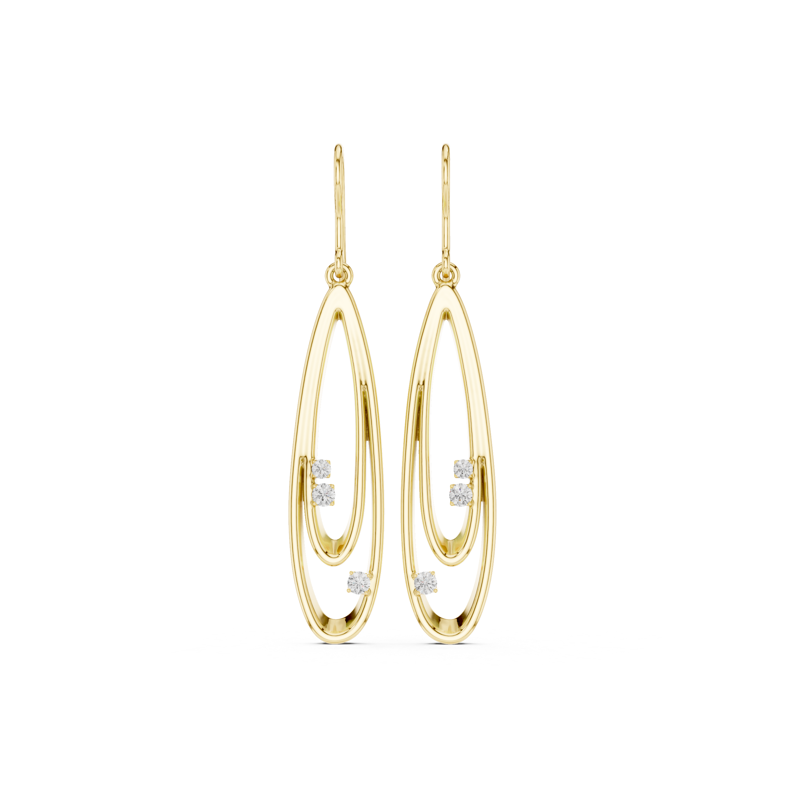 Sterling Silver Dangle Earrings, Moissanite Pave Set, Minimalist Bridal Jewelry
