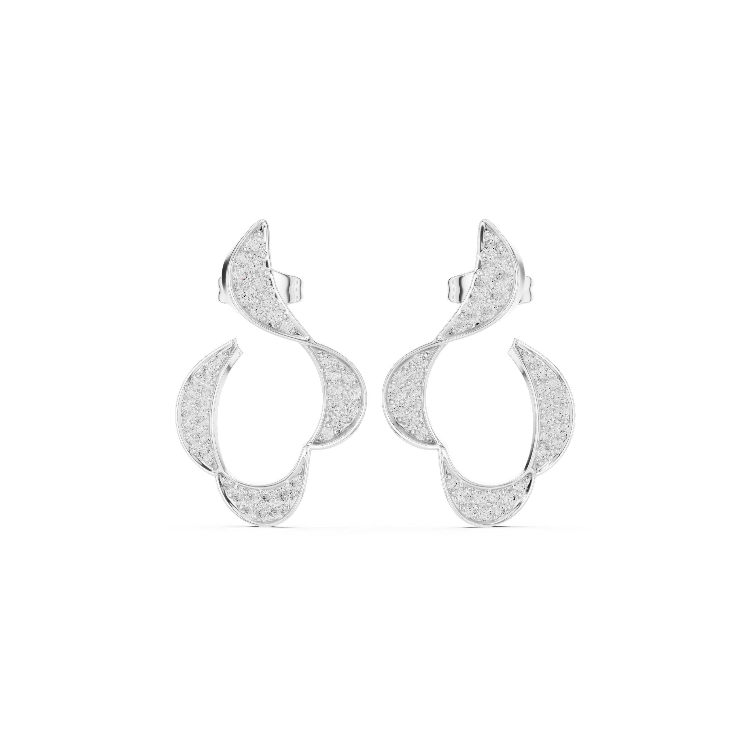 Sterling Silver Moissanite Statement Earrings, Dainty Bridal Jewelry