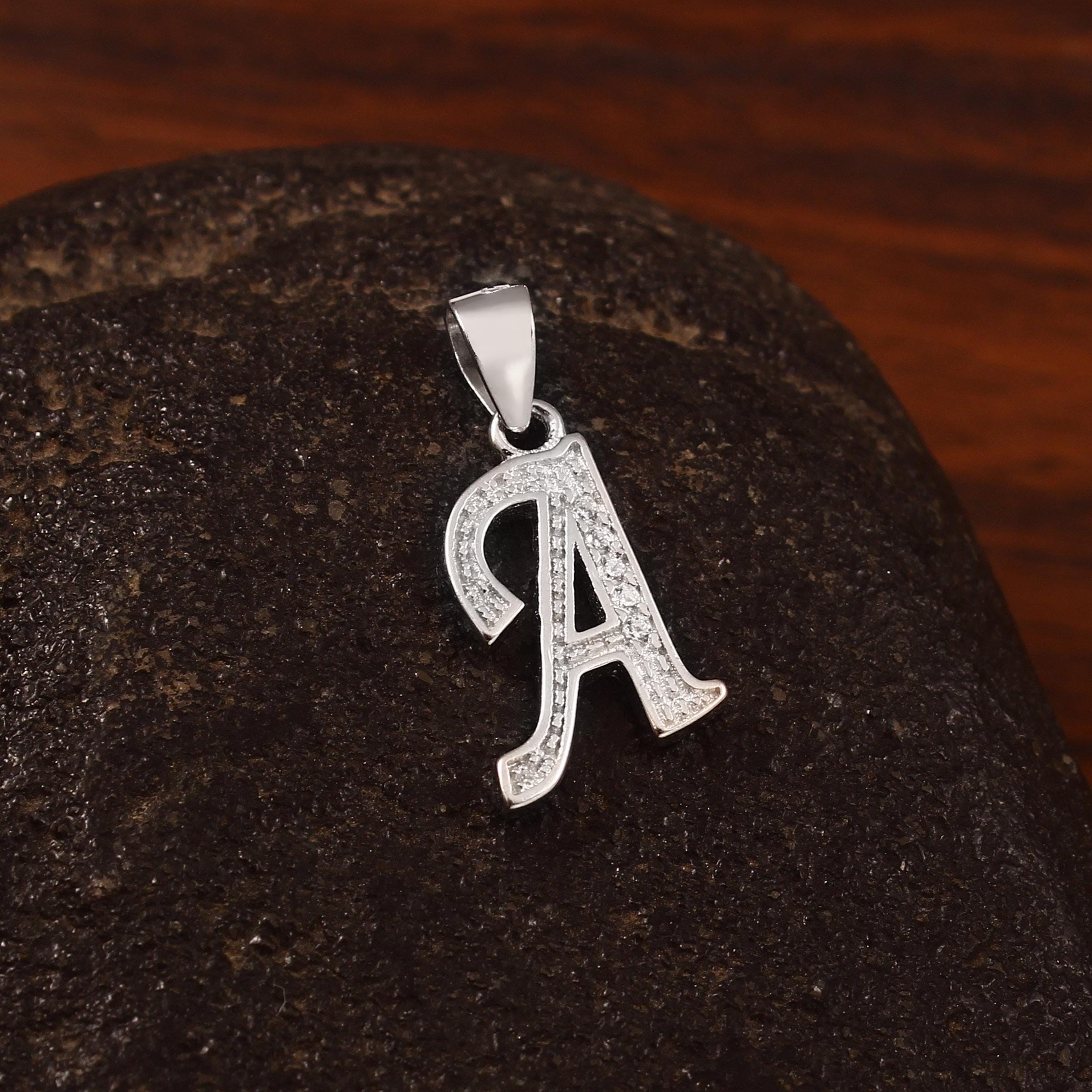 A Letter Pendant Necklace For Women Cursive Initial Diamond Dainty 18 inch Link Chain Handmade Custom Pave Initial Personalized Necklace