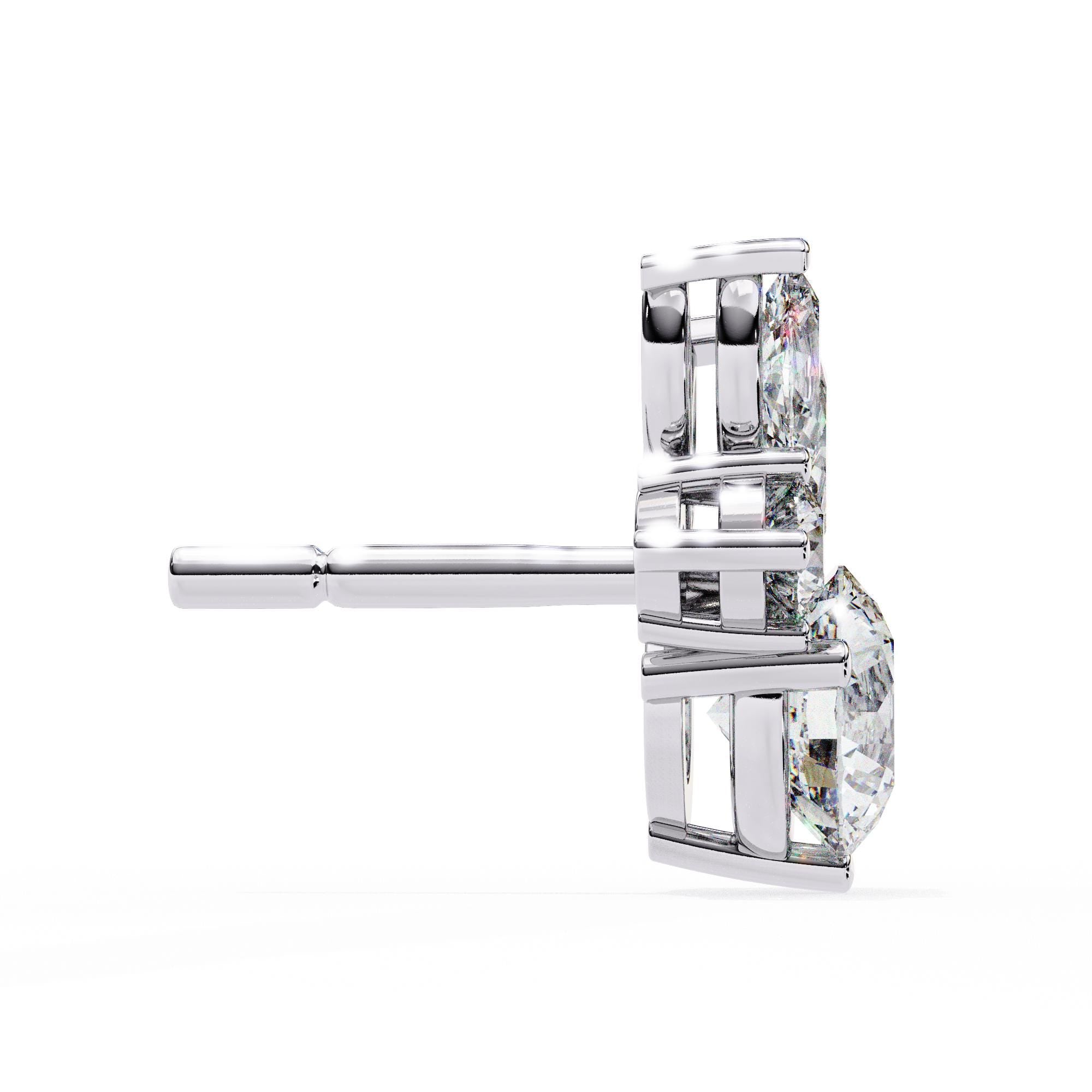 Leaf Stud Earrings For Women Moissanite Multi Shape 925 Sterling Silver Push Back Minimal Dainty Trendy Prong Set Anniversary Gift For Her