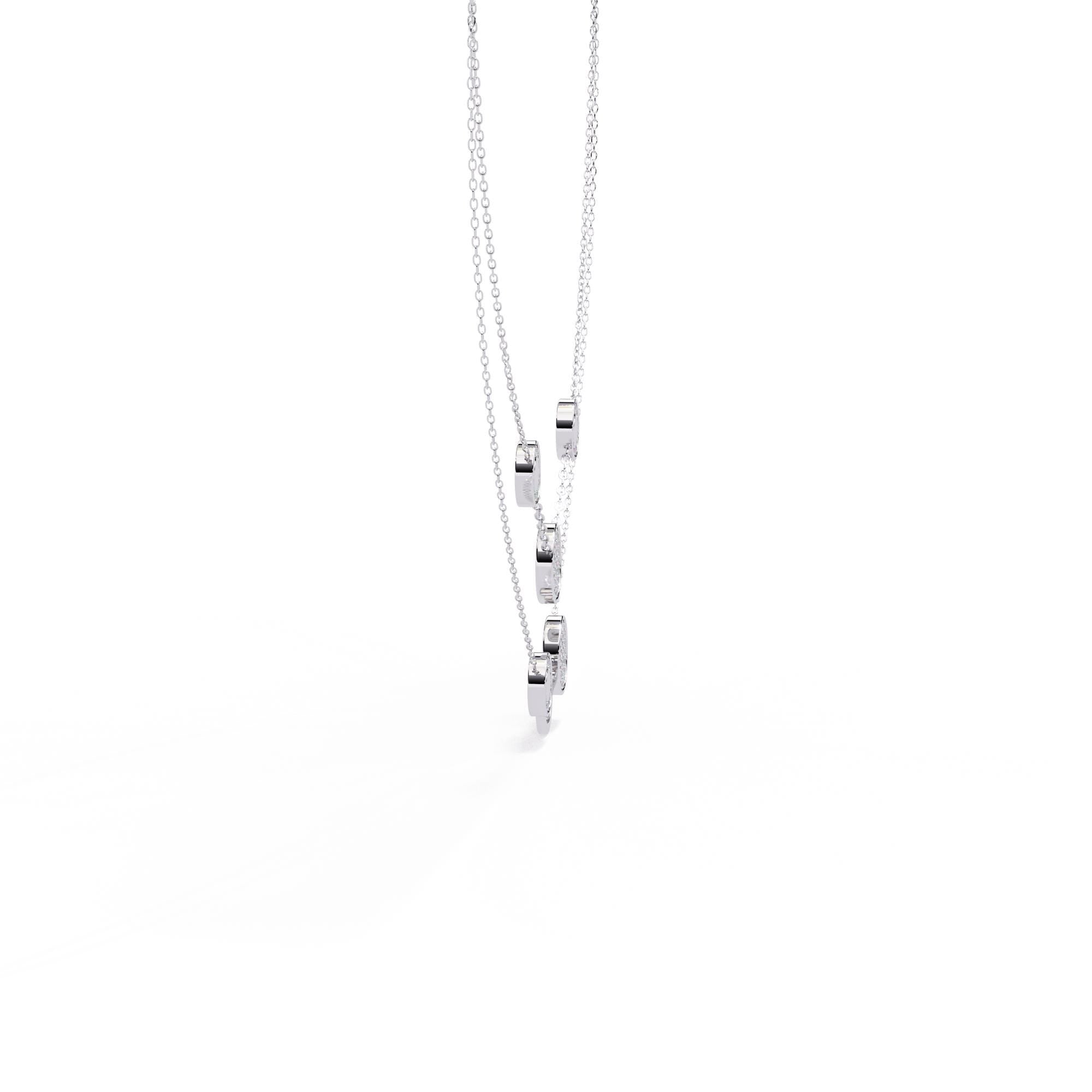 Layered Necklace For Women 925 Sterling Silver Double Chains Dainty Minimalist Bridal Layering Circle Pendant Anniversary Gift For Her