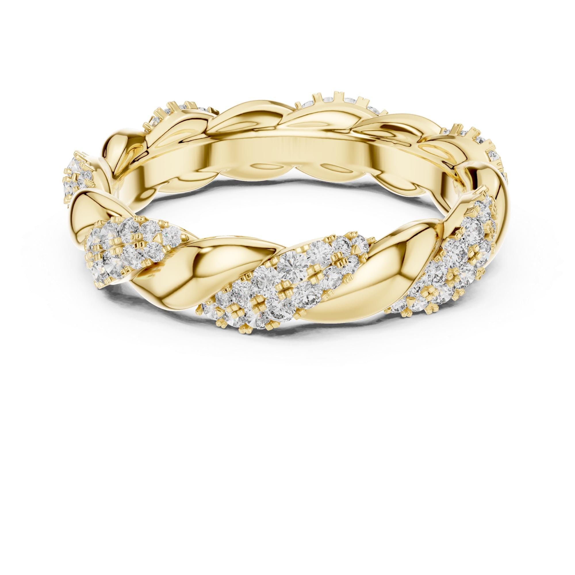 Twisted Band Engagement Ring Moissanite Wedding Band Proposal Band Full Eternity 925 Sterling Silver Stackable Anniversary Band Ring For Her