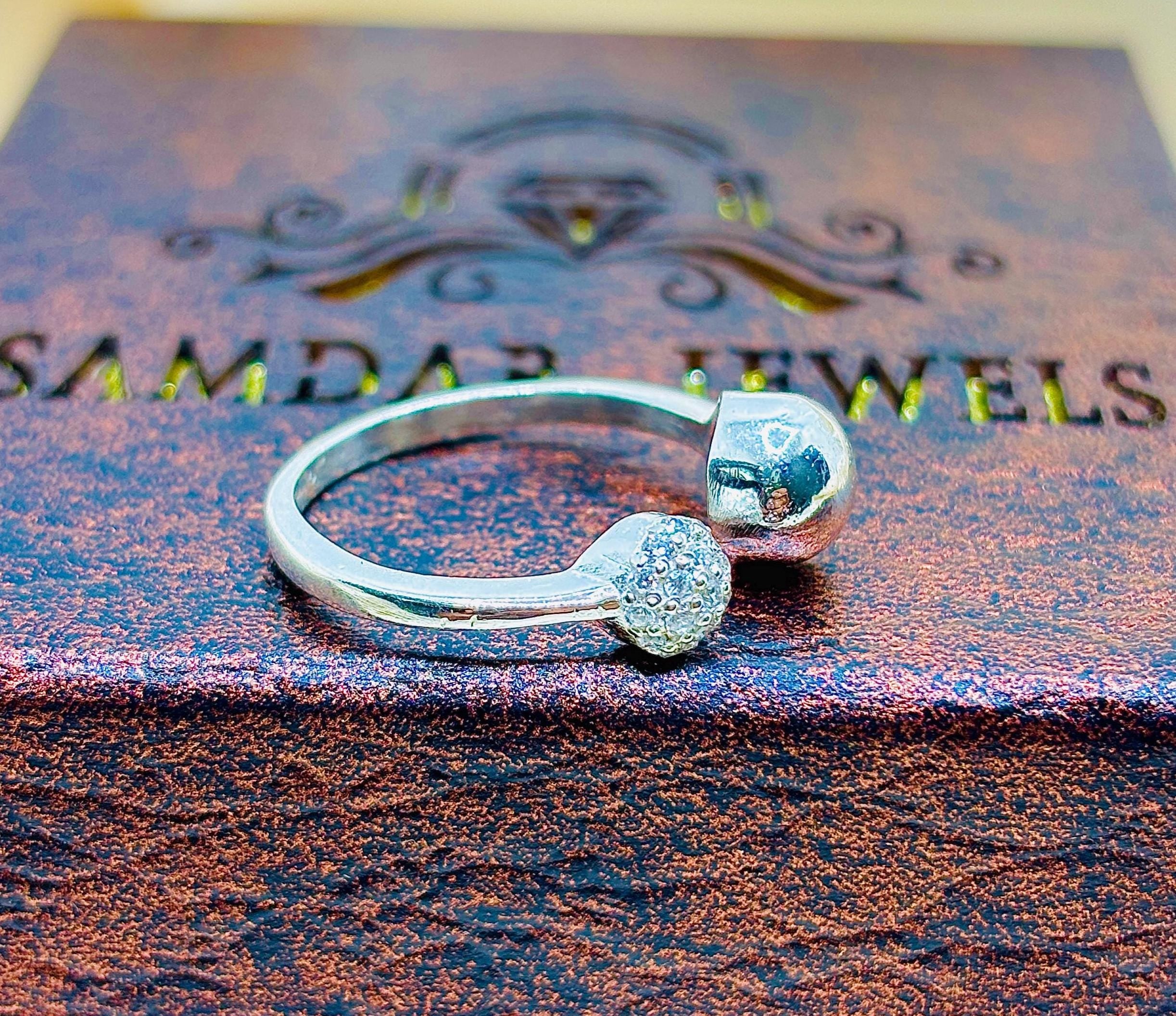 Open Ring For Women 925 Sterling Silver Ball Moissanites Proposal Minimalist Bridal Engagement Wedding Jewelry Unique Anniversary Gift Ring