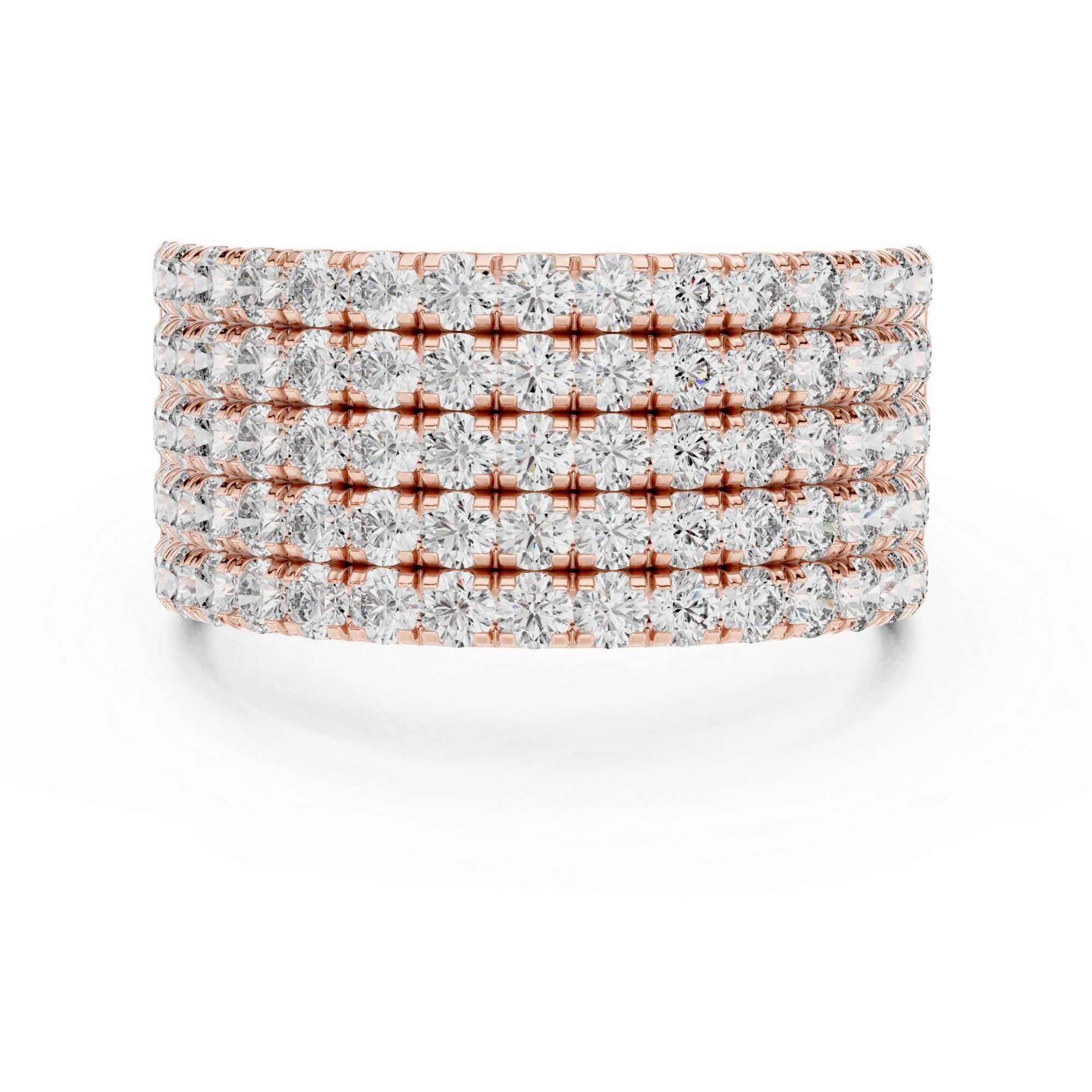 5 Row Moissanite Half Eternity Band Micro Pave Set 925 Silver Stacking Multi Row Proposal Anniversary Gift Bridal Wedding Band For Women