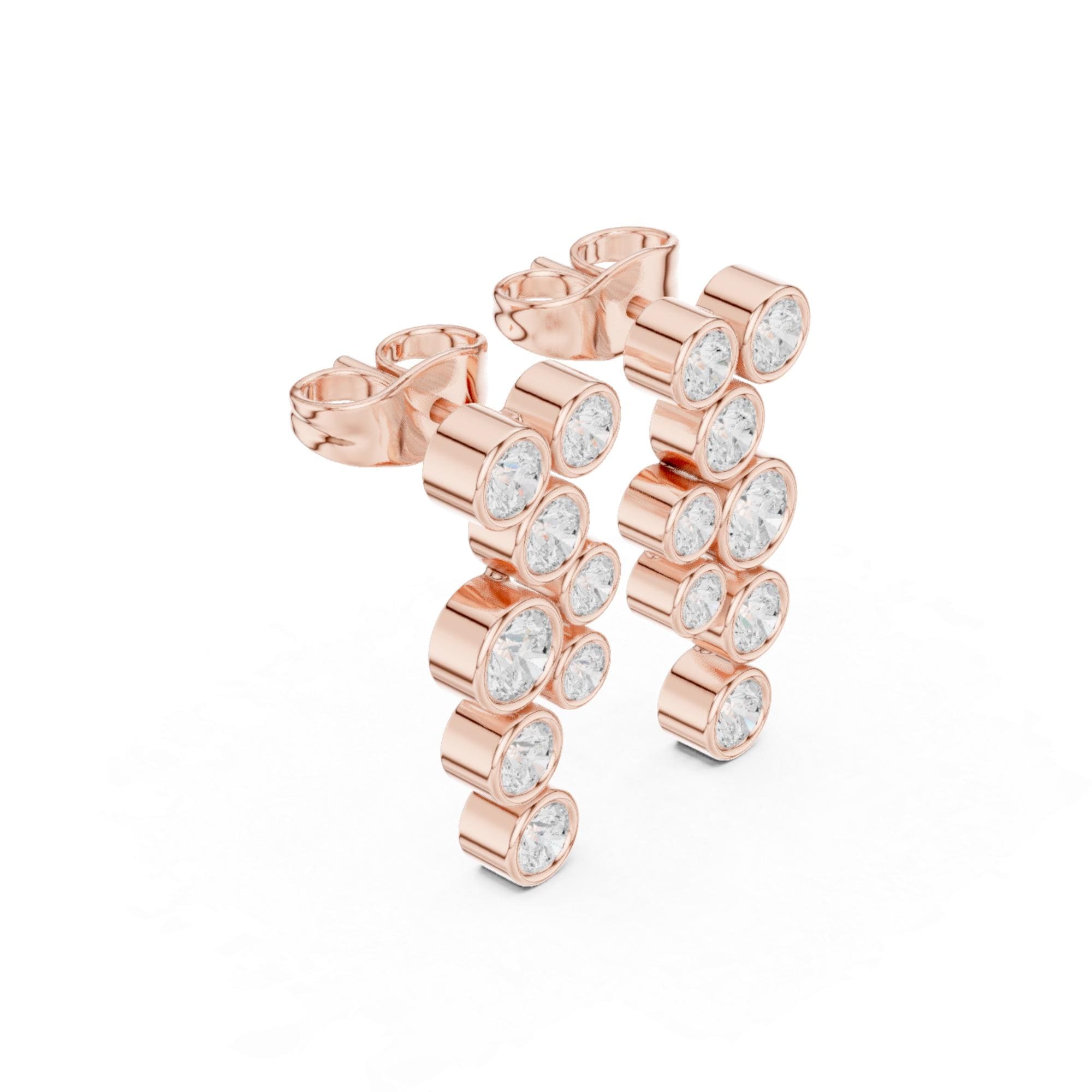 Moissanite Dangle Earrings For Women 925 Sterling Silver Pushback Minimalist Dainty Cluster Bezel Set Long Bridal Anniversary Gift For Her