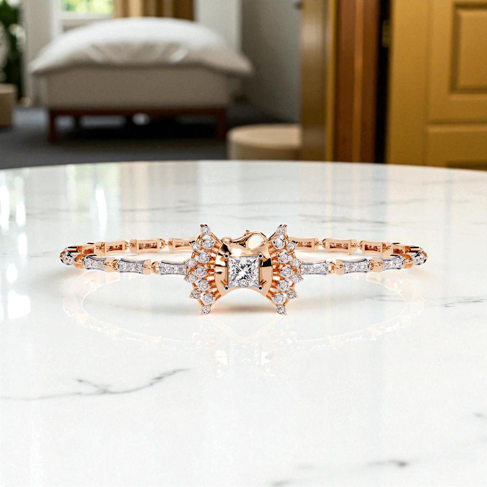 Bangle Bracelet For Women Handmade Minimalist Moissanite Bridal 925 Sterling Silver Anniversary Gift Luxury Jewelry Classic Cuff Bracelet