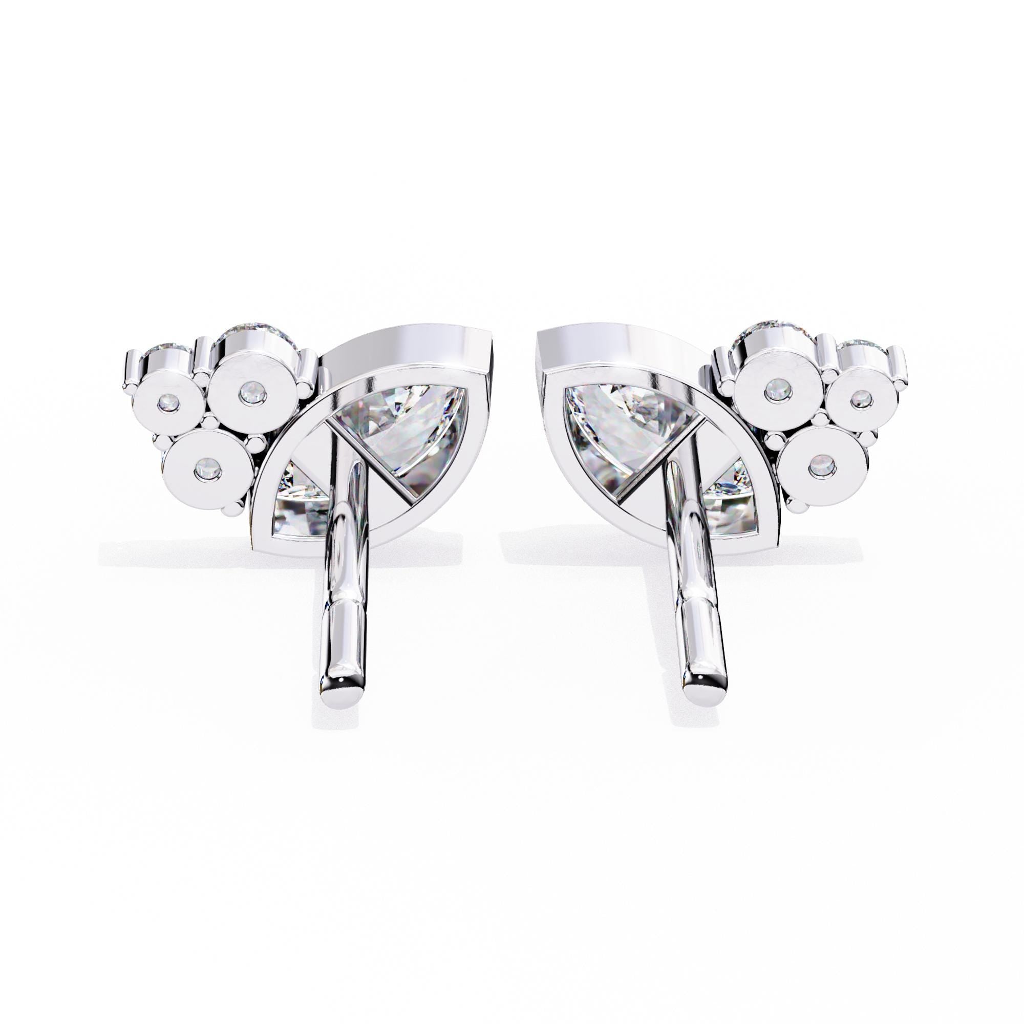 Marquise Moissanite Bezel Set Multi Shape Stud Earrings For Women 925 Sterling Silver Push Back Minimal Dainty Trendy Prong Anniversary Gift