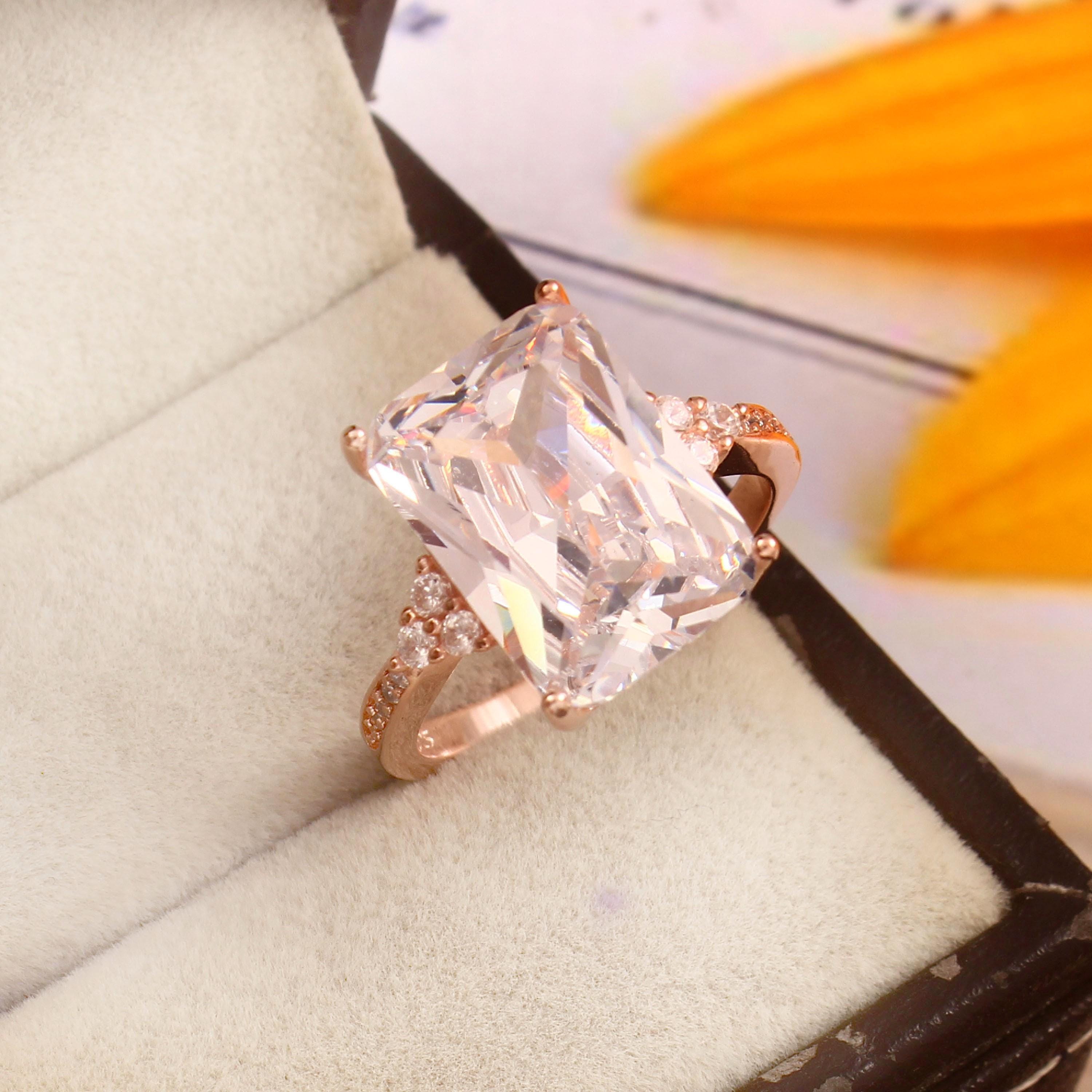 Radiant Moissanite Engagement Ring 925 Sterling Silver Solitaire Wedding Ring Bridal Art Deco Stone Proposal Dainty Anniversary Gift For Her