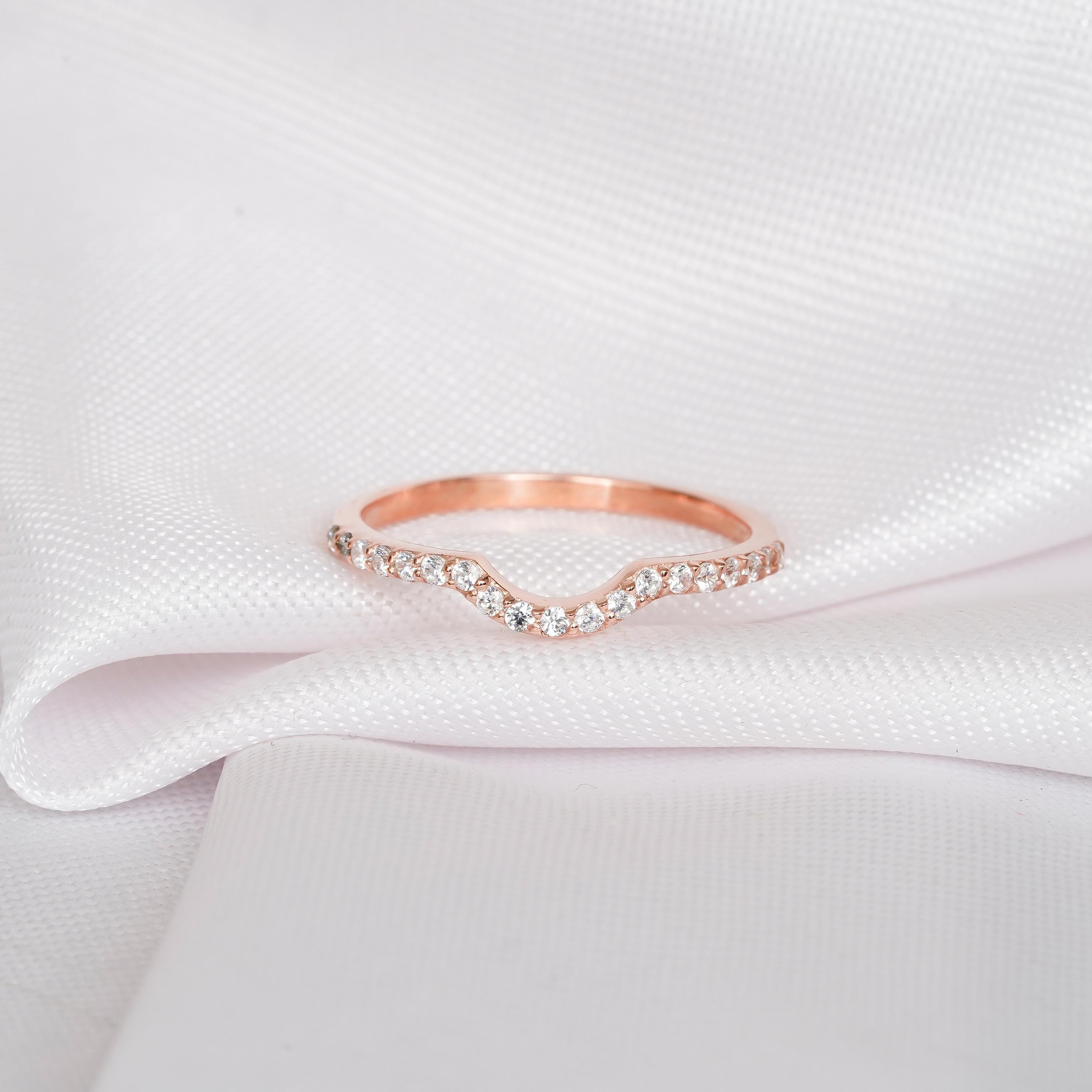 Blue Sapphire Ring Set Matching Moissanite Curved Wedding Band For Women Engagement Art Deco Pearl Accent Infinity Halo Bridal Proposal Ring