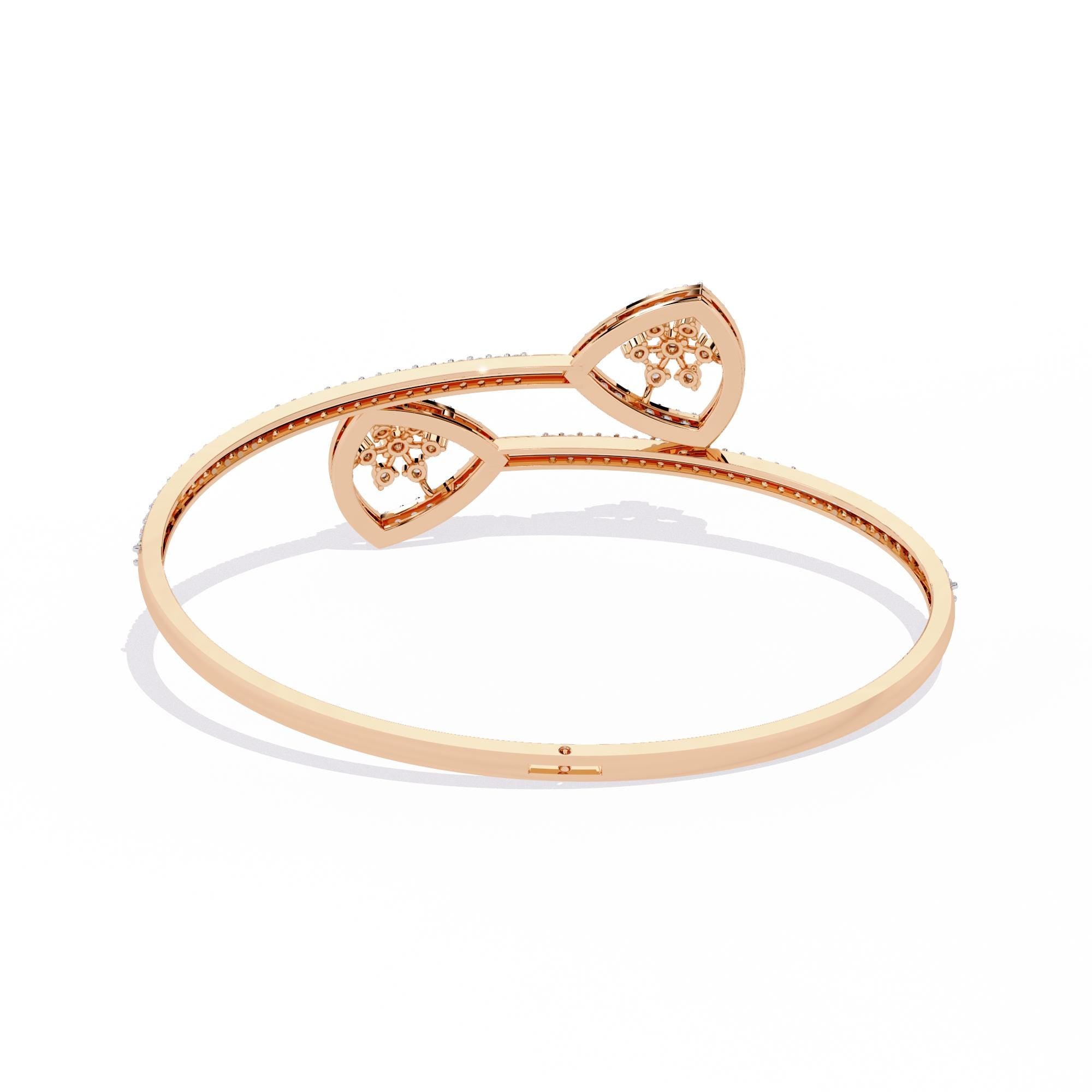 Moissanite Bangle Bracelet For Women Handmade 925 Sterling Silver 7.5 inch Bridal Anniversary Gift Luxury Minimalist Bypass Cuff Bracelet