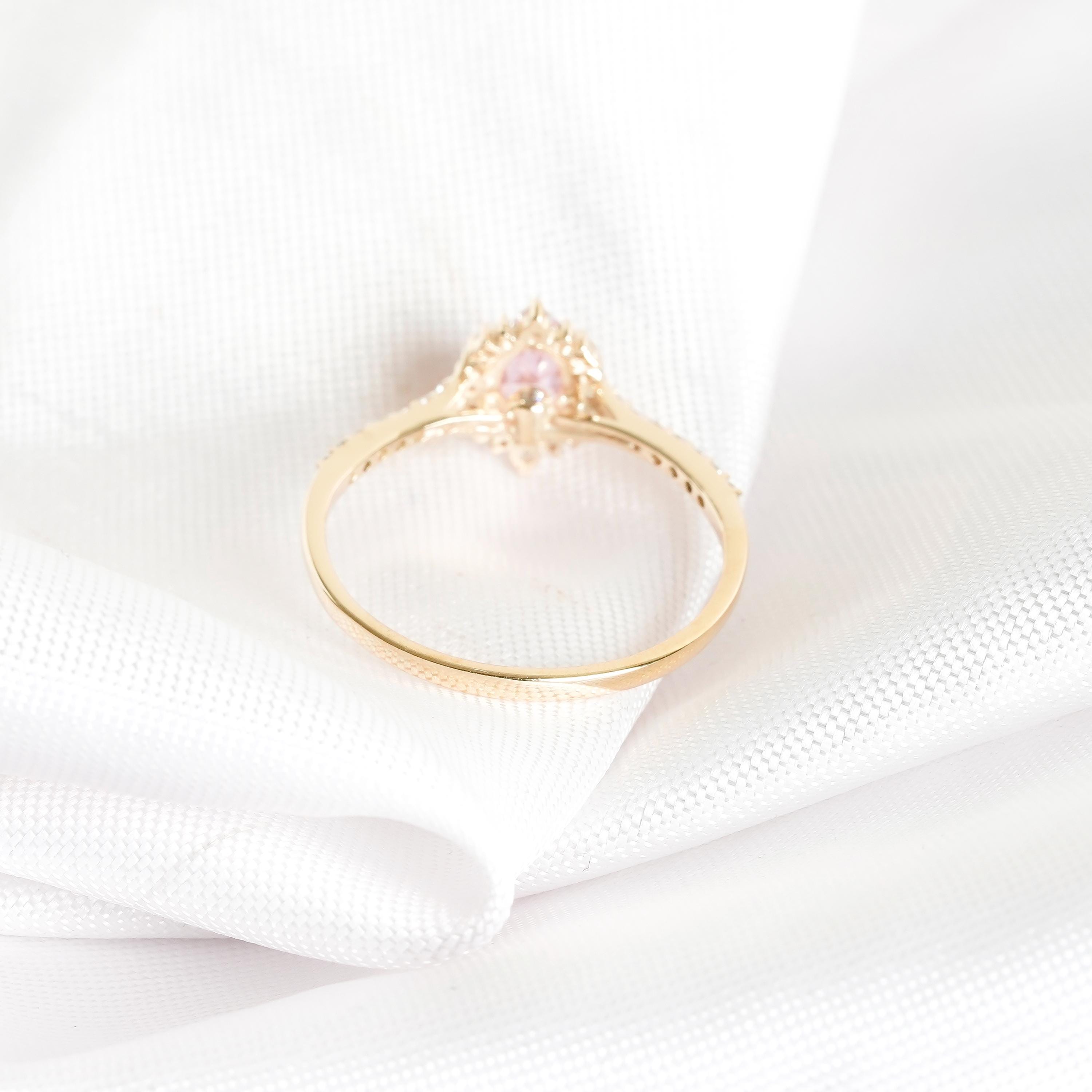 Oval Morganite Engagement Ring, Sterling Silver Halo, Proposal Ring