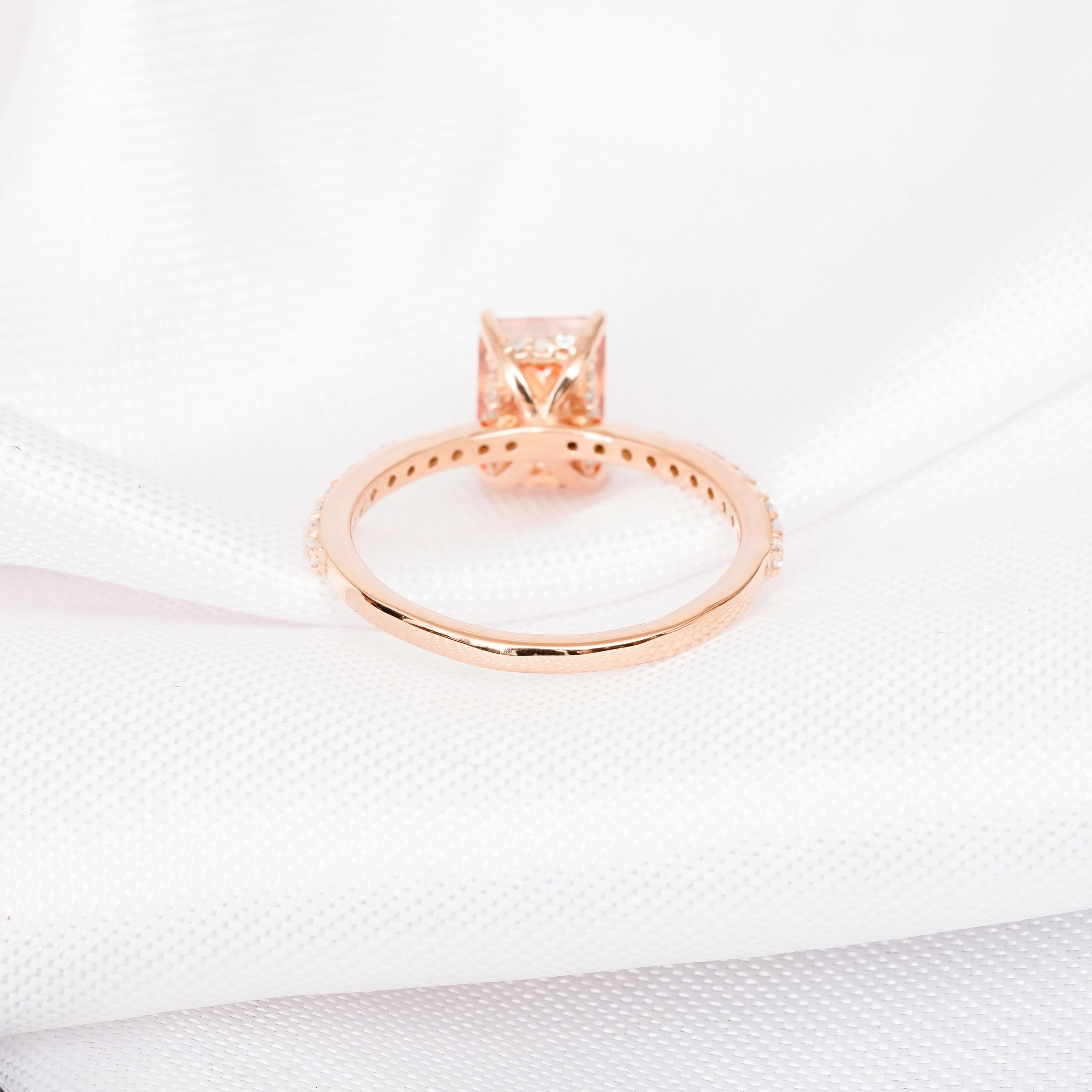 Radiant Citrine Engagement Ring, Sterling Silver Hidden Halo, Proposal Ring