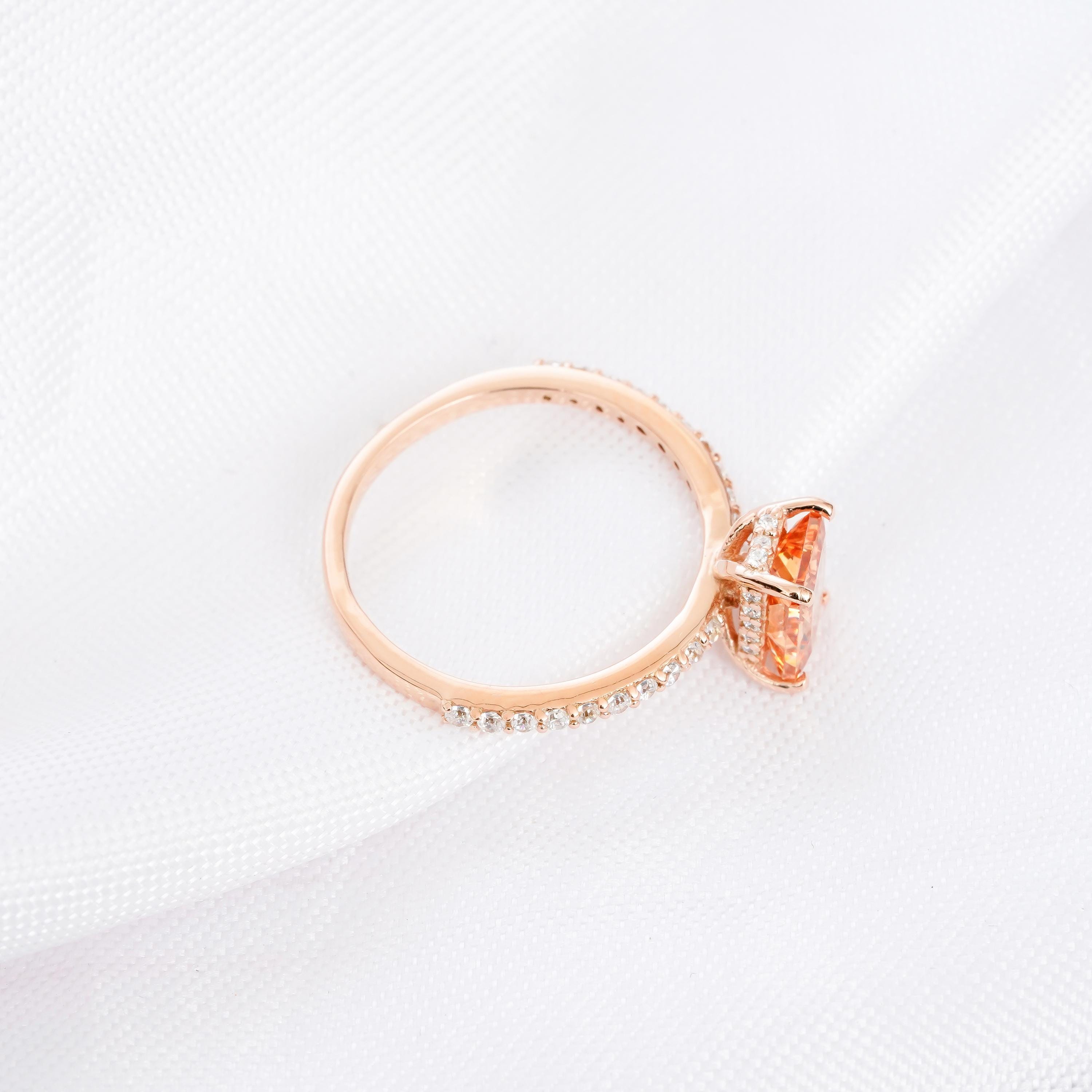 Radiant Citrine Engagement Ring, Sterling Silver Hidden Halo, Proposal Ring