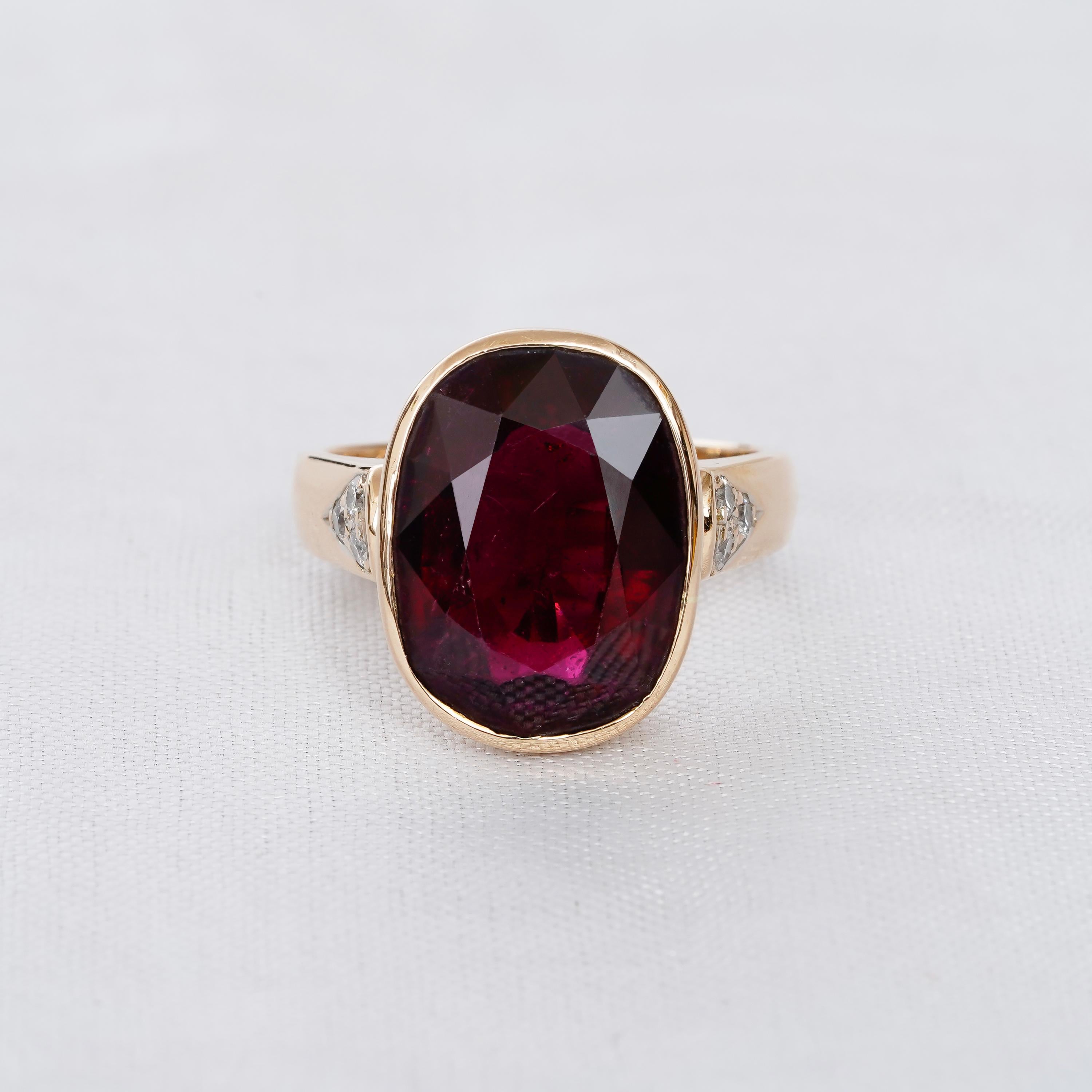 Oval Simulated Garnet Engagement Ring, Sterling Silver Halo, Vintage Solitaire