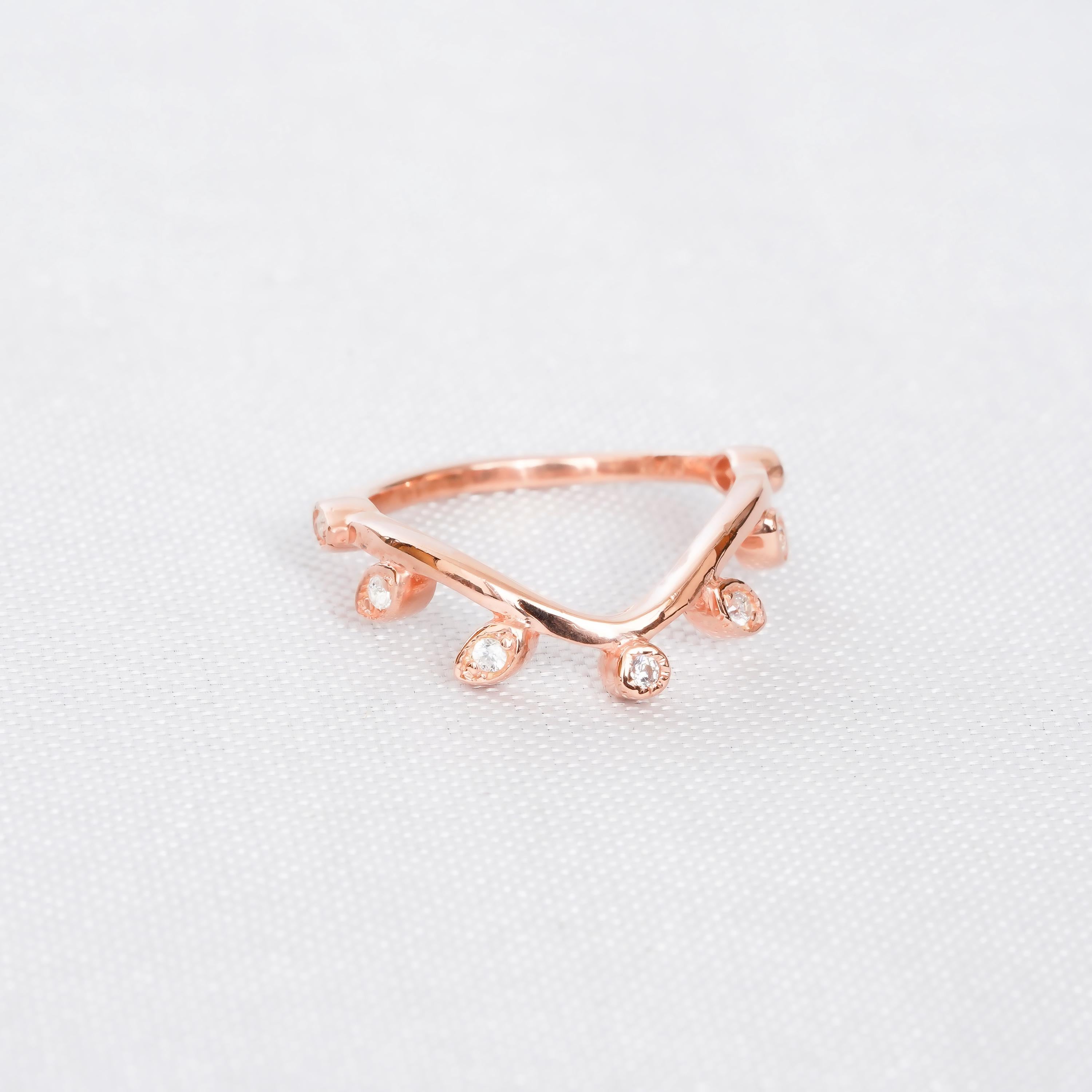 Leaf Moissanite Wedding Band, Sterling Silver Anniversary Gift