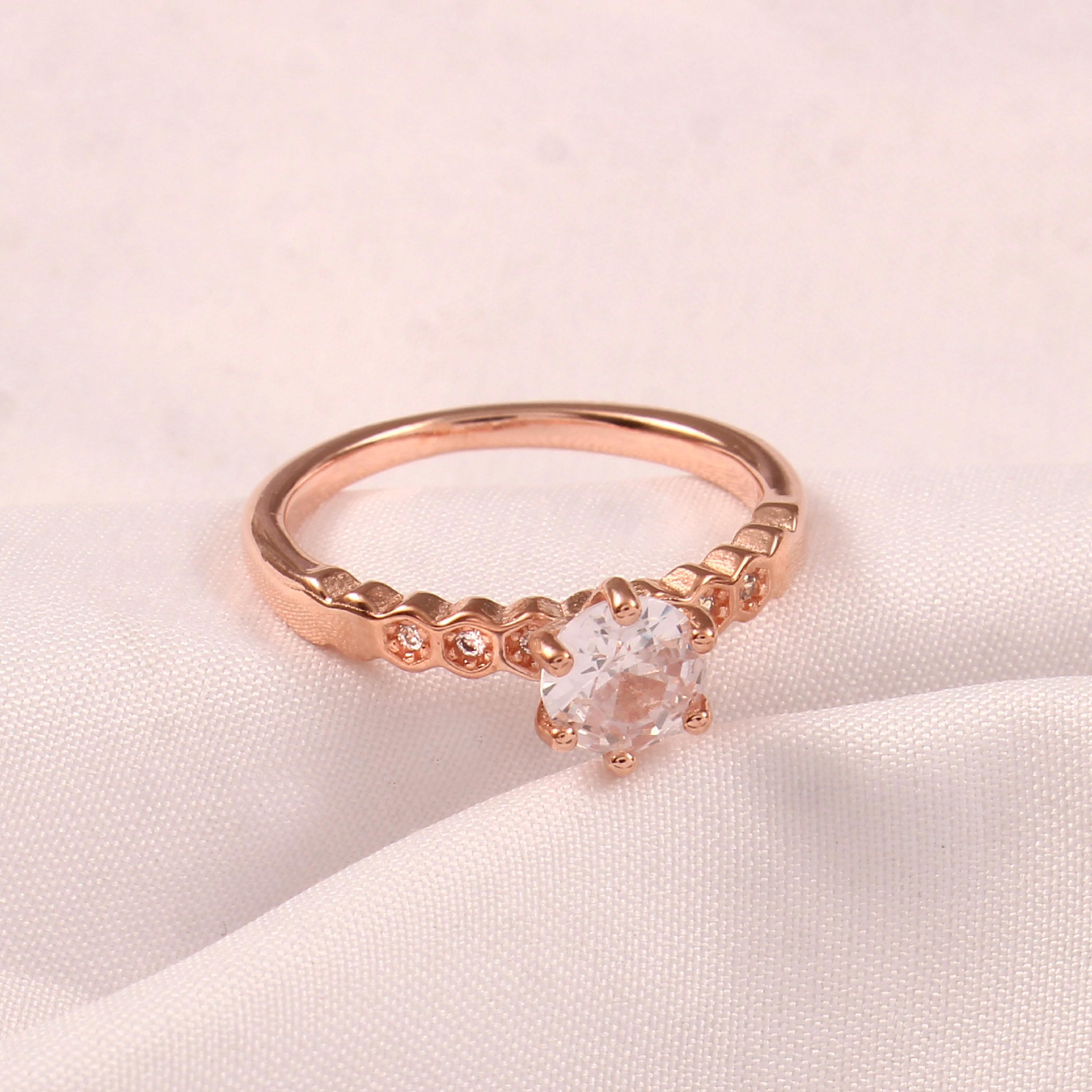 Sterling Silver Moissanite Engagement Ring, Dainty Boho Wedding Band, Proposal Bridal Ring