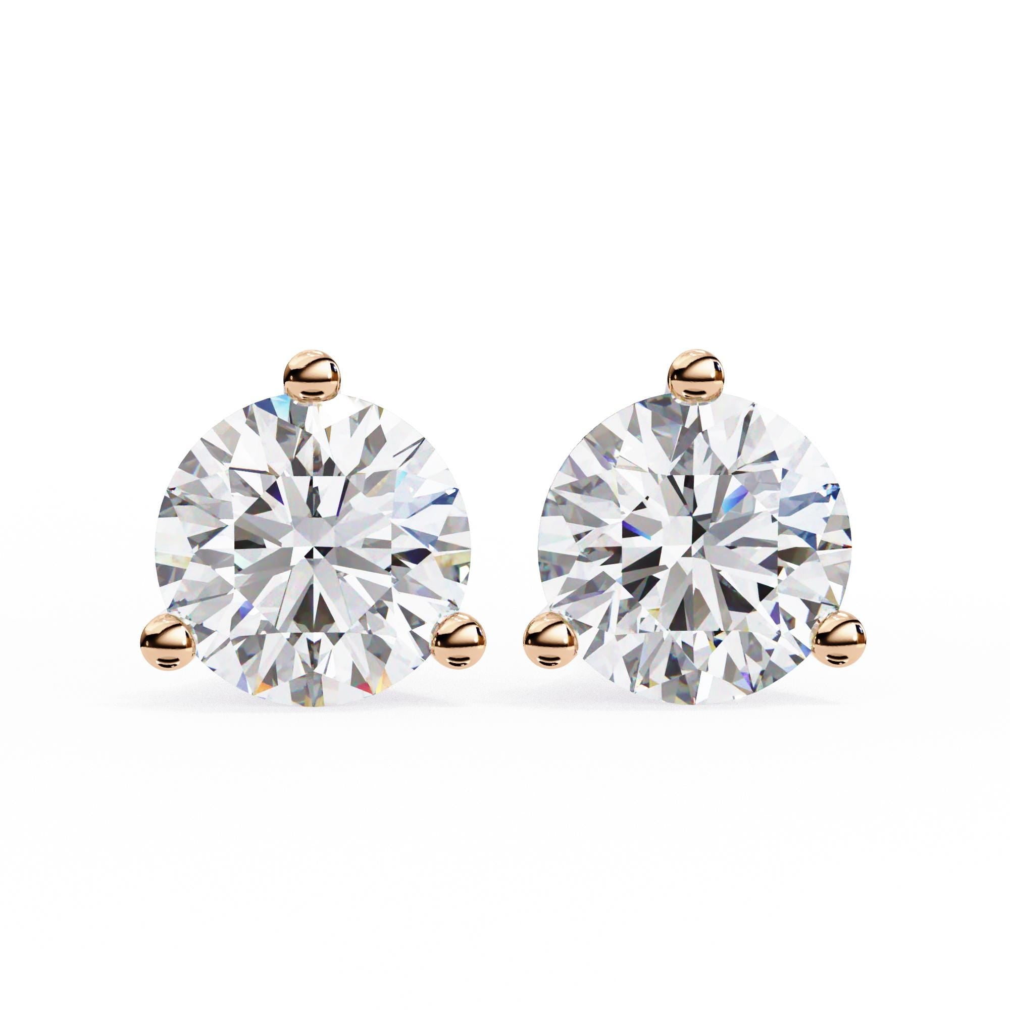 Moissanite Stud Earrings, 925 Sterling Silver, Prong Set