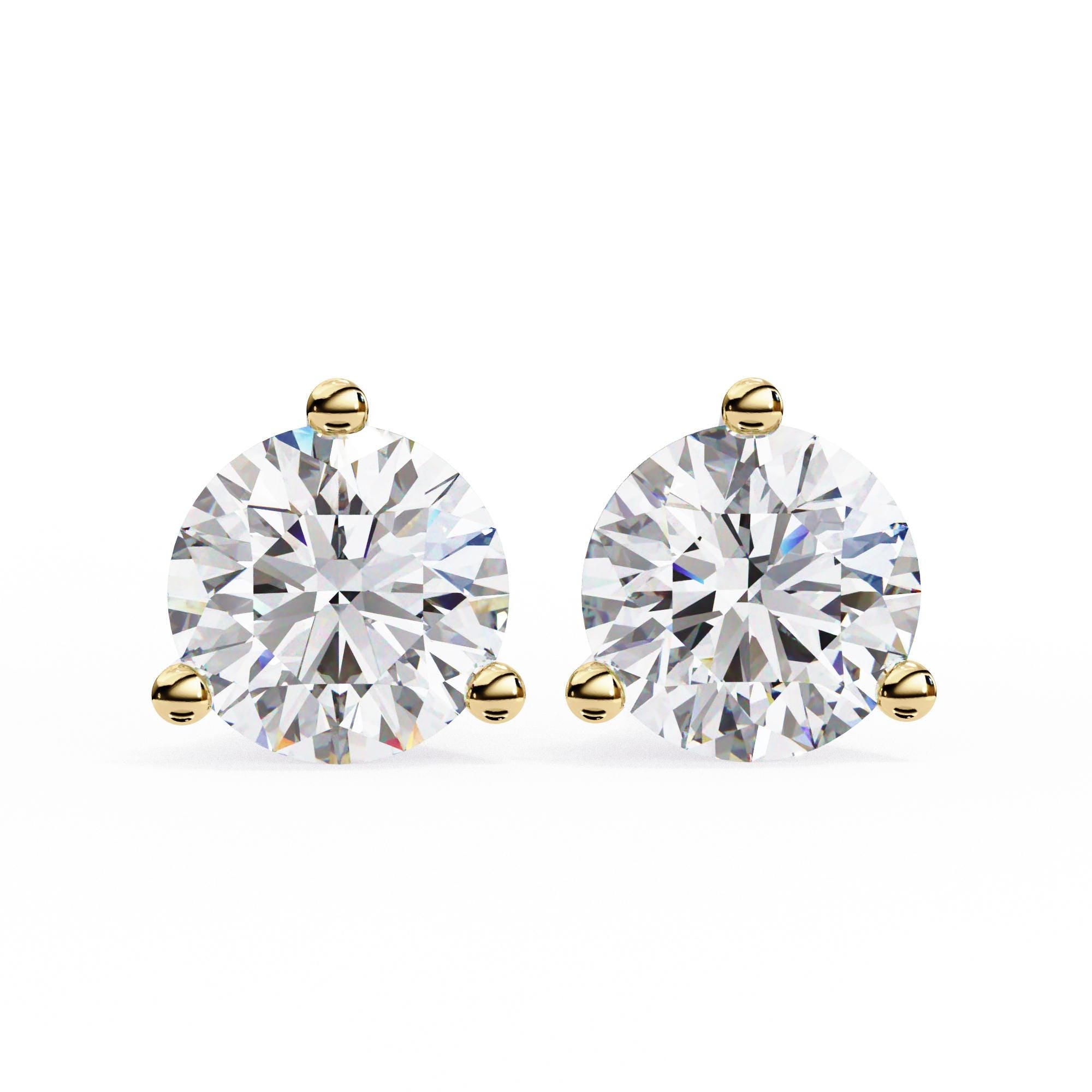 Moissanite Stud Earrings, 925 Sterling Silver, Prong Set