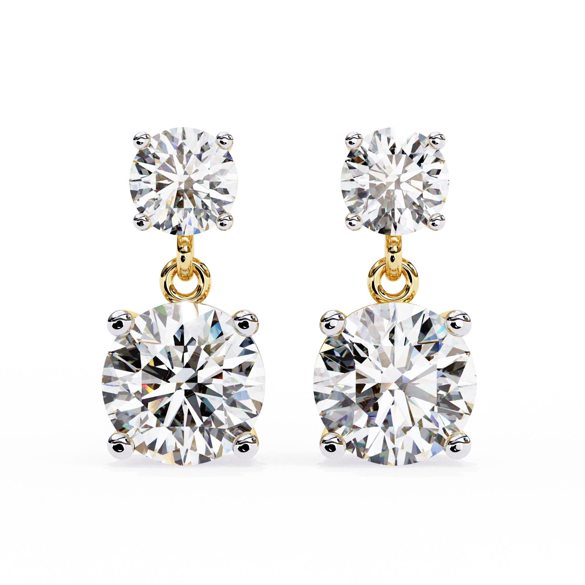 Moissanite Dangle Earrings, 925 Sterling Silver, Classic Drop Studs