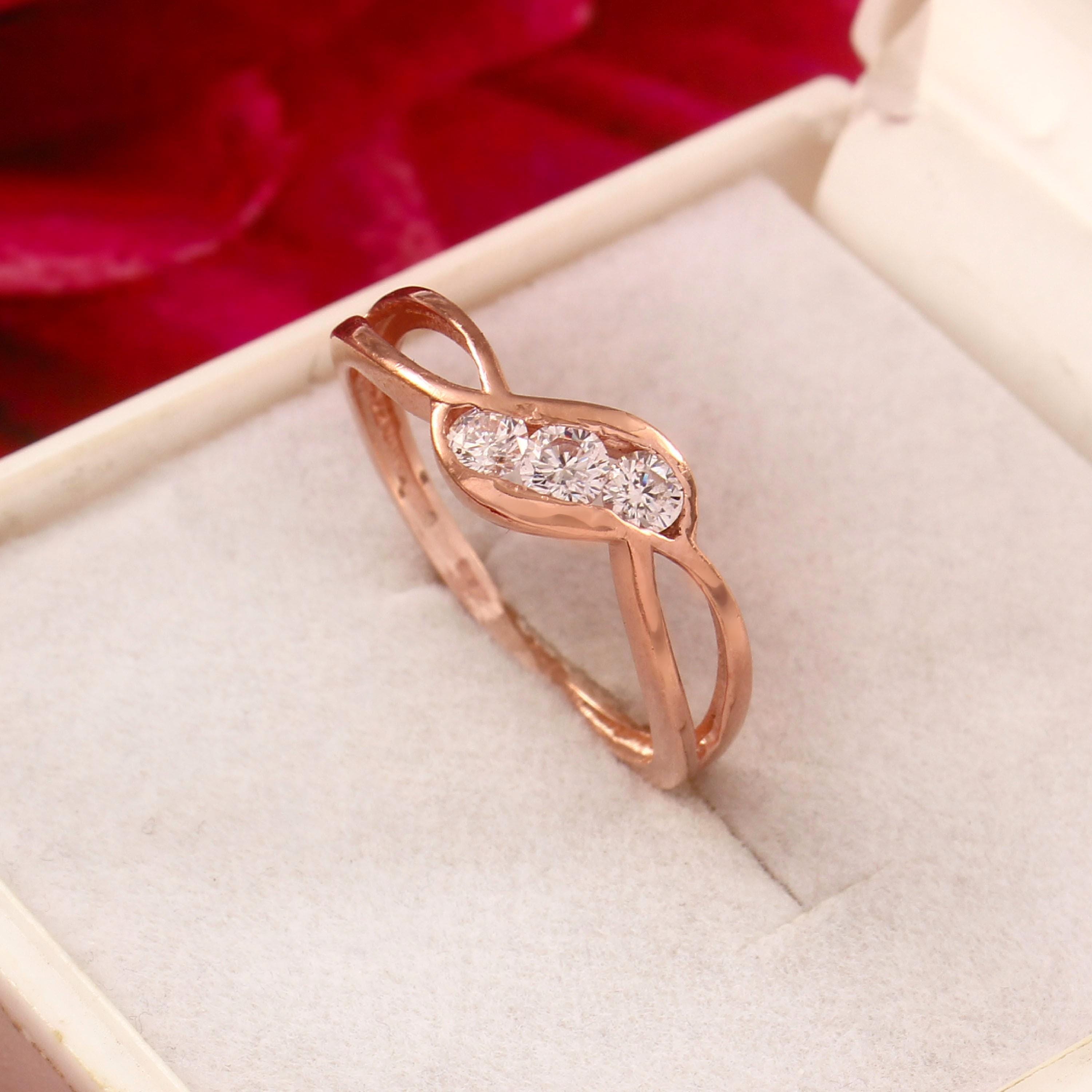 Sterling Silver Three Stone Moissanite Ring - Minimalist Promise Ring