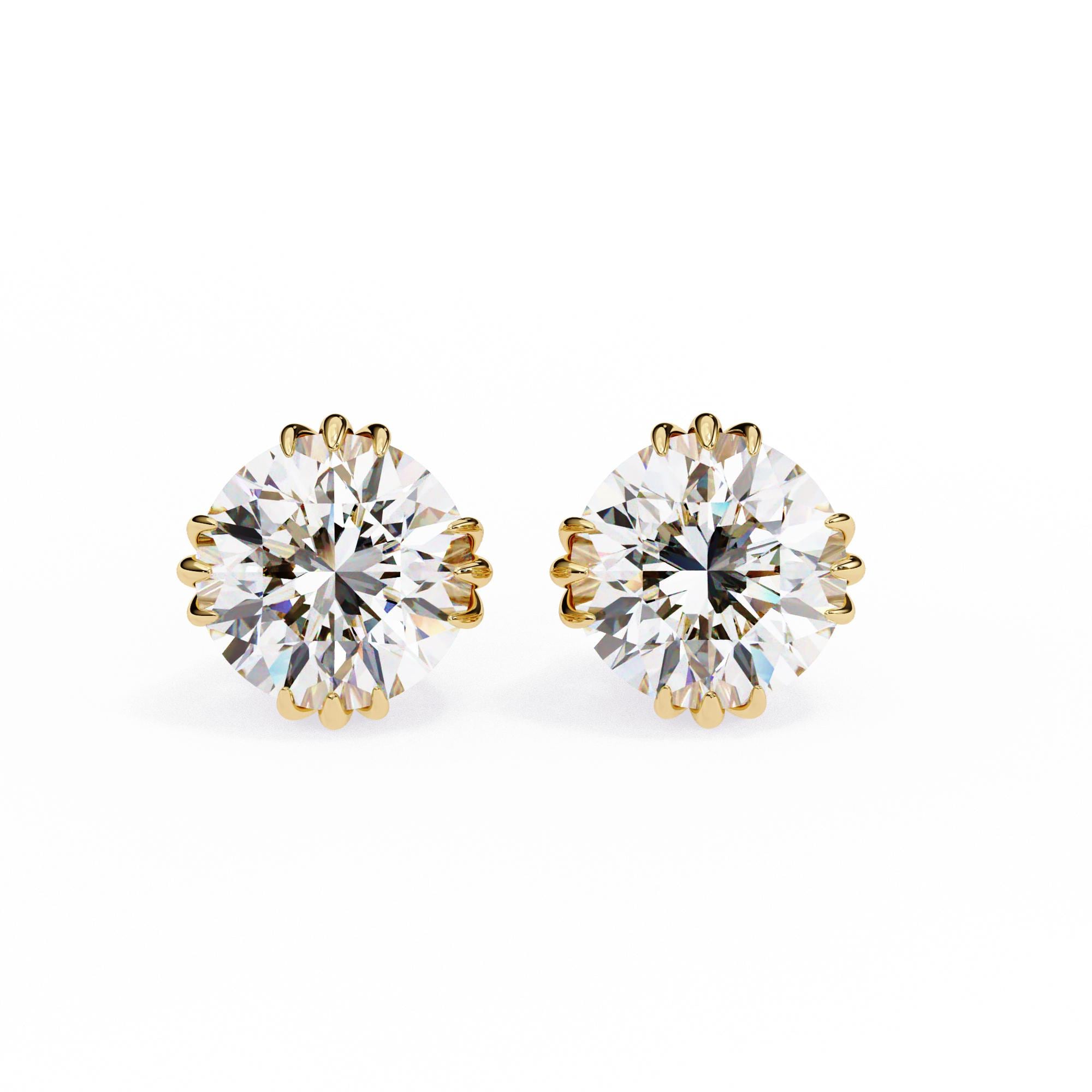 Moissanite Stud Earrings, 925 Sterling Silver Hidden Halo