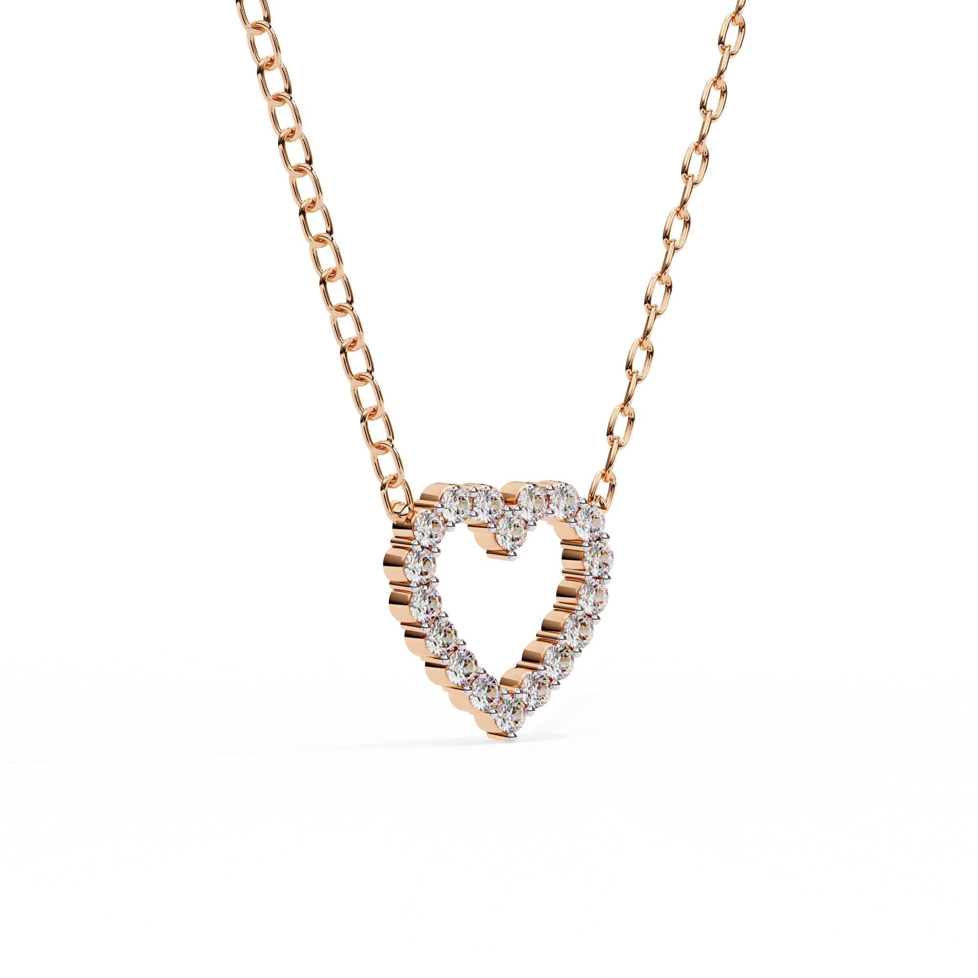 Sterling Silver Heart Necklace, Moissanite Pave Pendant, Love Gift
