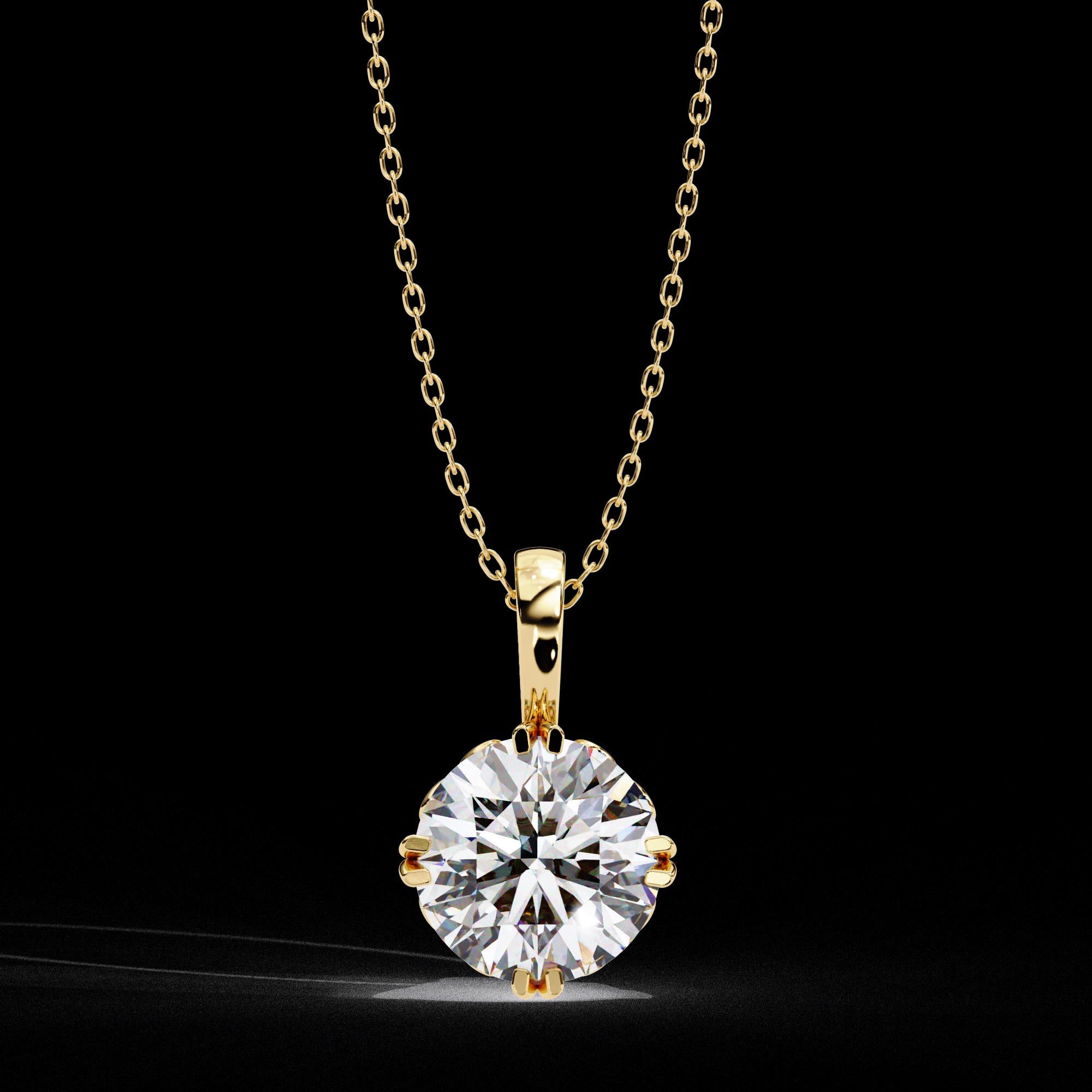 Sterling Silver Moissanite Pendant Necklace - Minimalist Dainty Jewelry