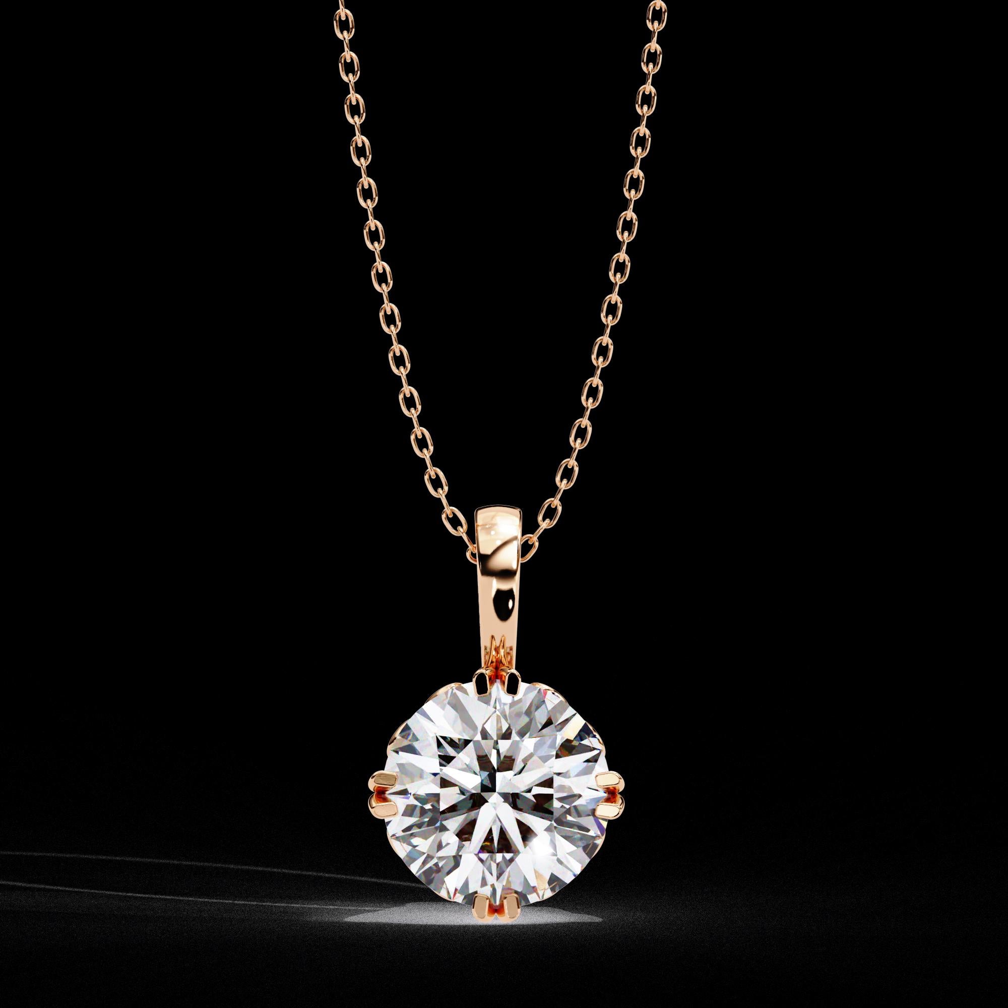 Sterling Silver Moissanite Pendant Necklace - Minimalist Dainty Jewelry