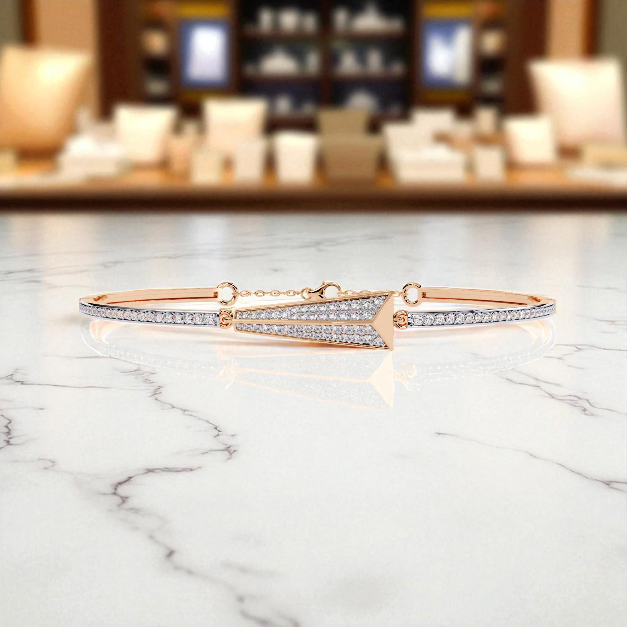 Handmade Moissanite Bangle Bracelet, 925 Sterling Silver Cuff
