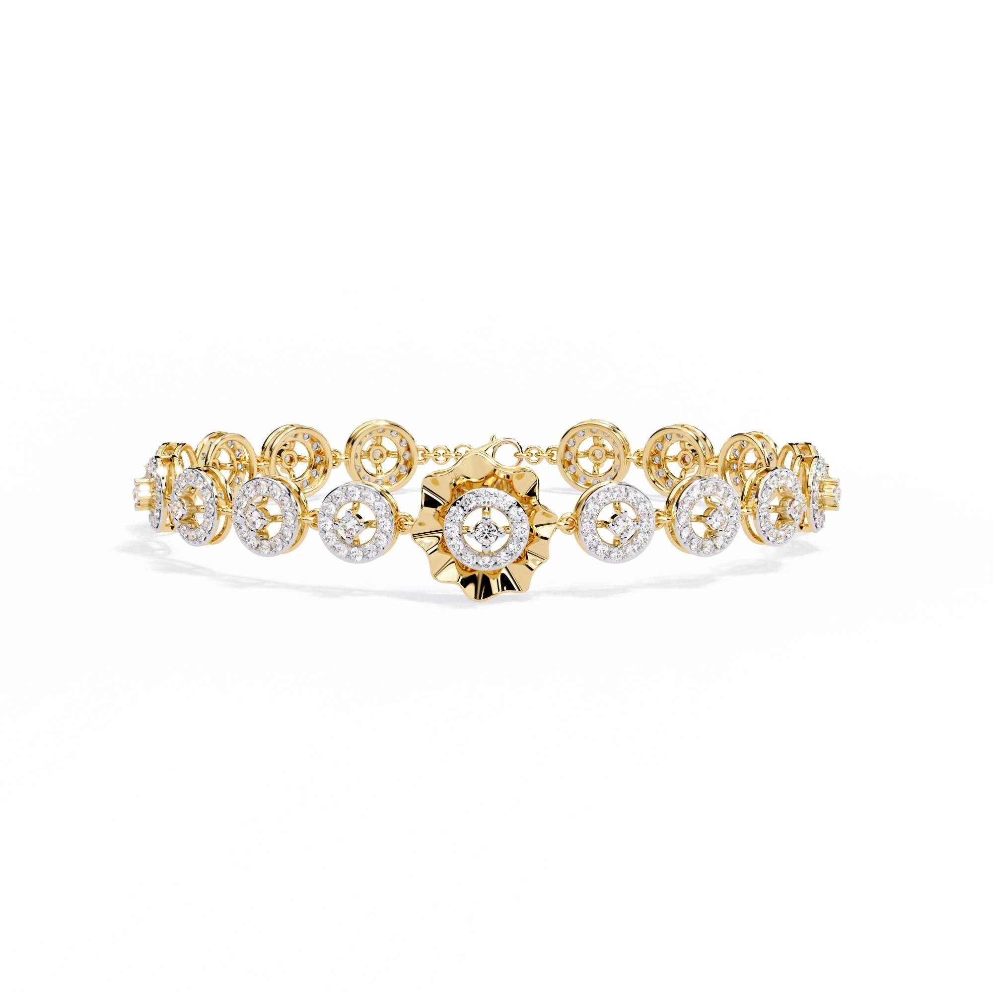 Handmade Moissanite Flower Bangle, 925 Sterling Silver Bridal Bracelet