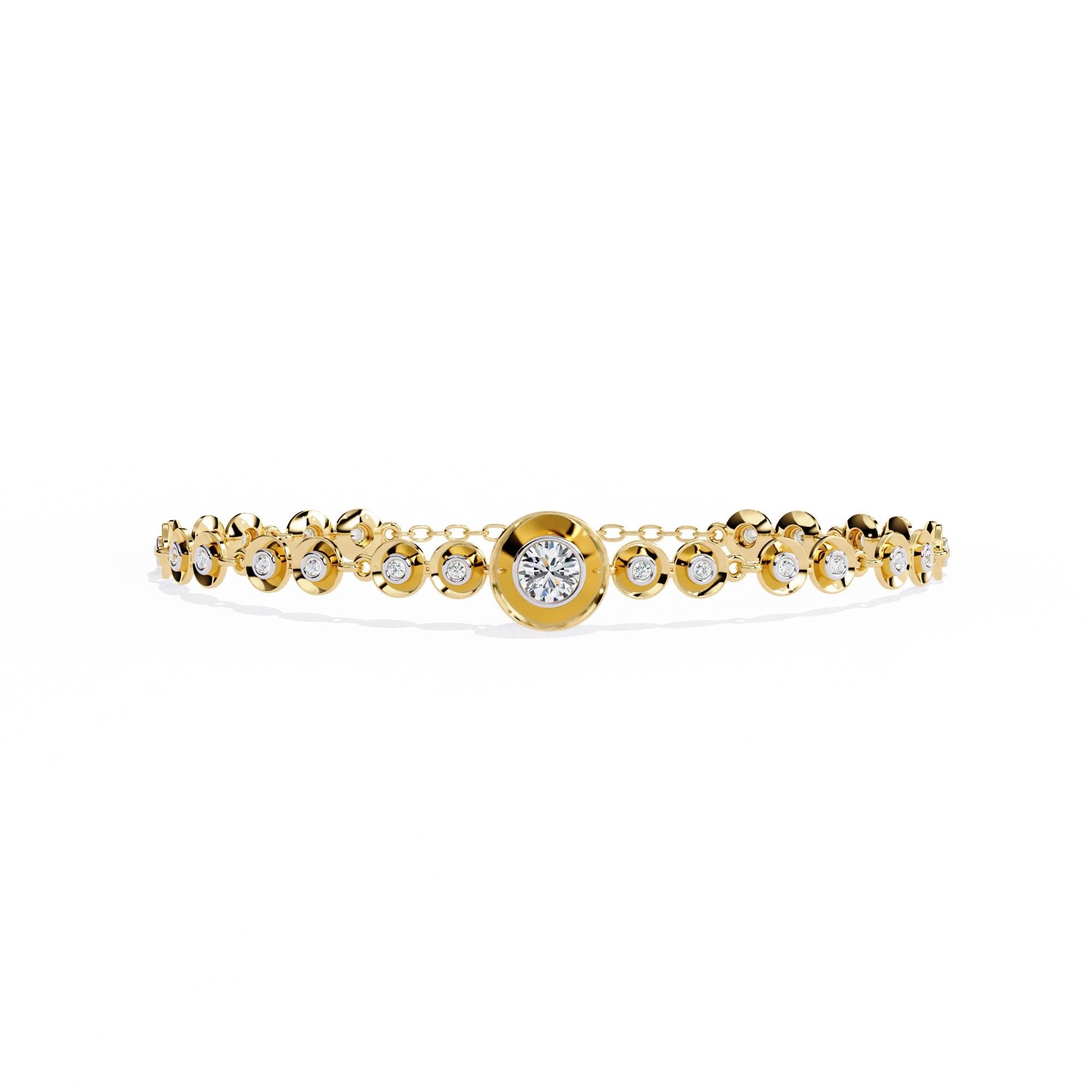 Handmade Moissanite Sterling Silver Bracelet, Dainty Bridal Chain