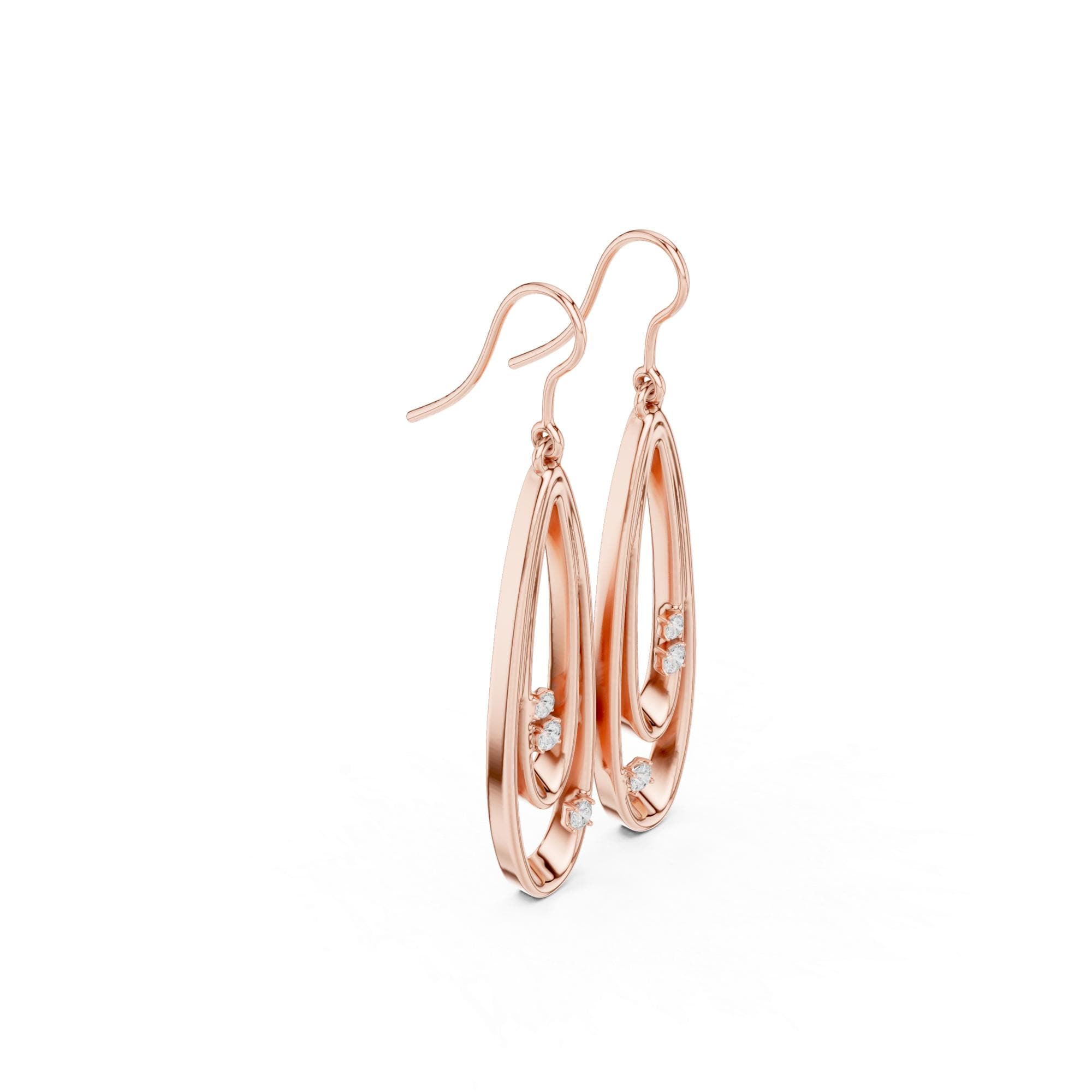 Sterling Silver Dangle Earrings, Moissanite Pave Set, Minimalist Bridal Jewelry