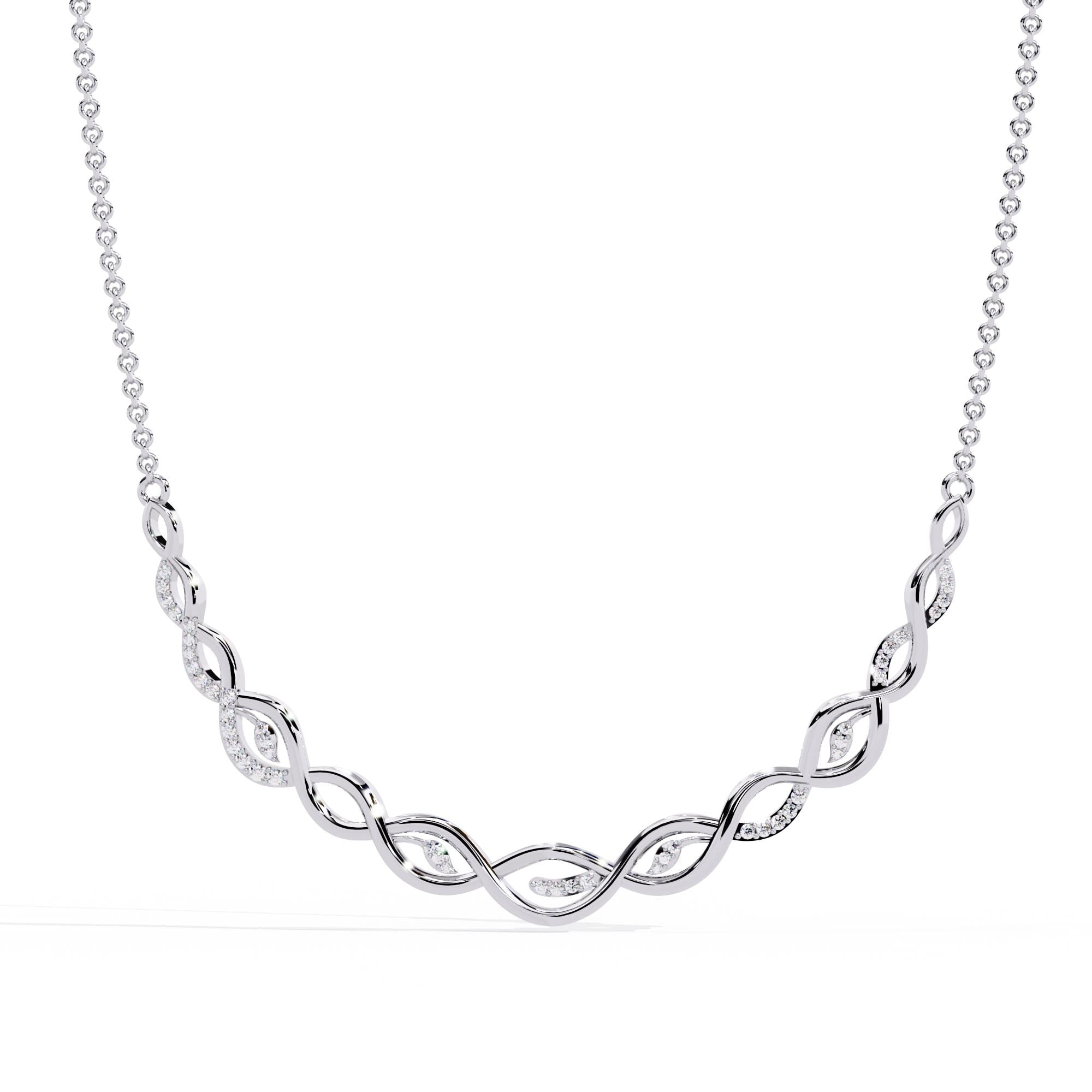 Moissanite Infinity Pendant Necklace, Sterling Silver, Dainty Handmade