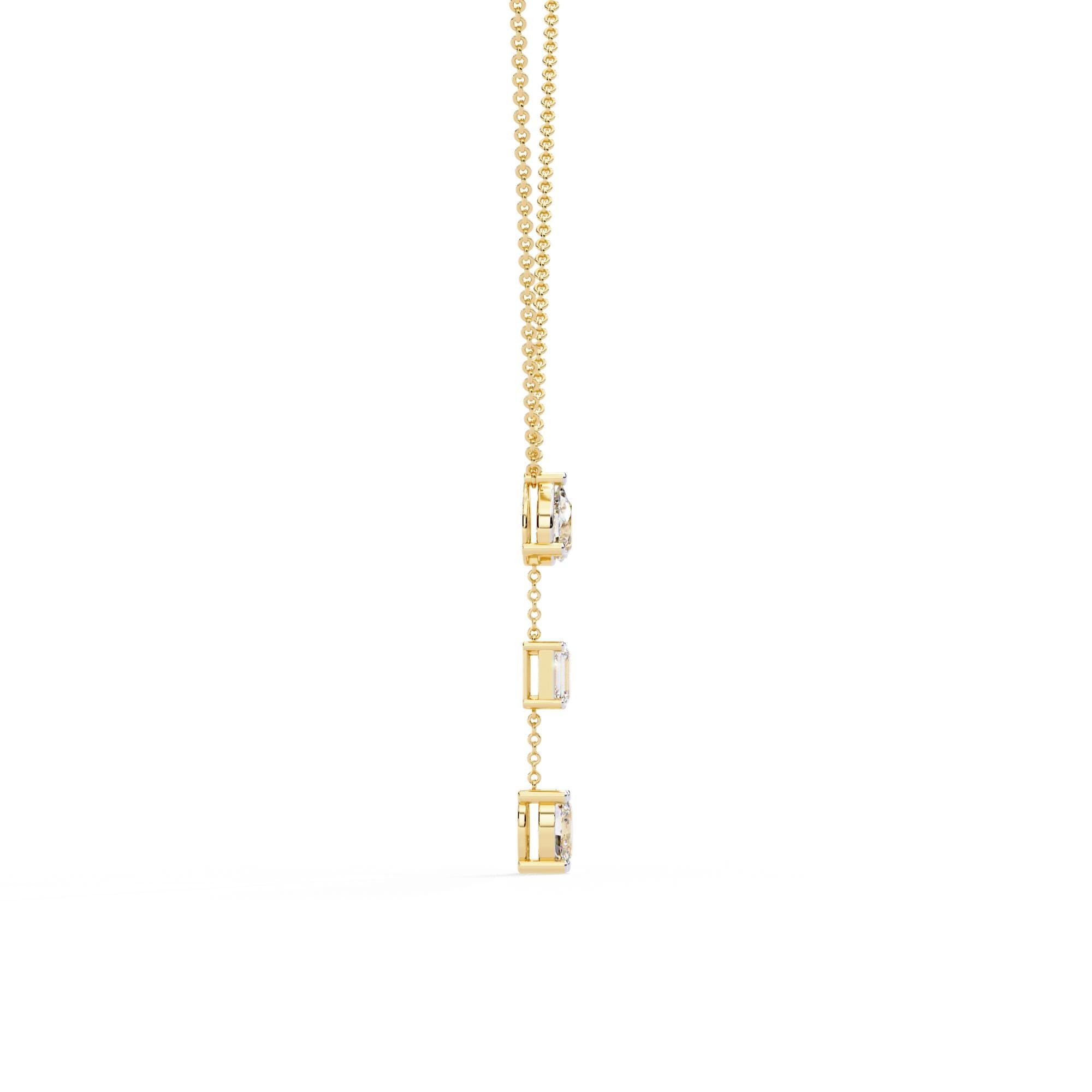 Sterling Silver Moissanite Y Drop Necklace | Bridal Jewelry Gift