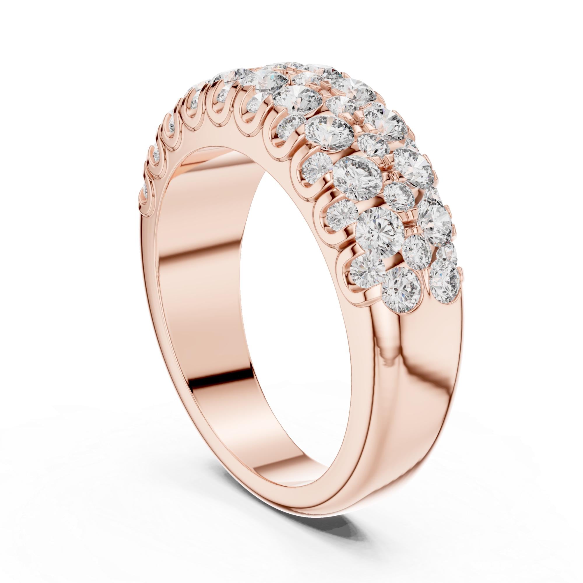 Moissanite Cluster Ring: Sterling Silver Half Eternity Wedding Band