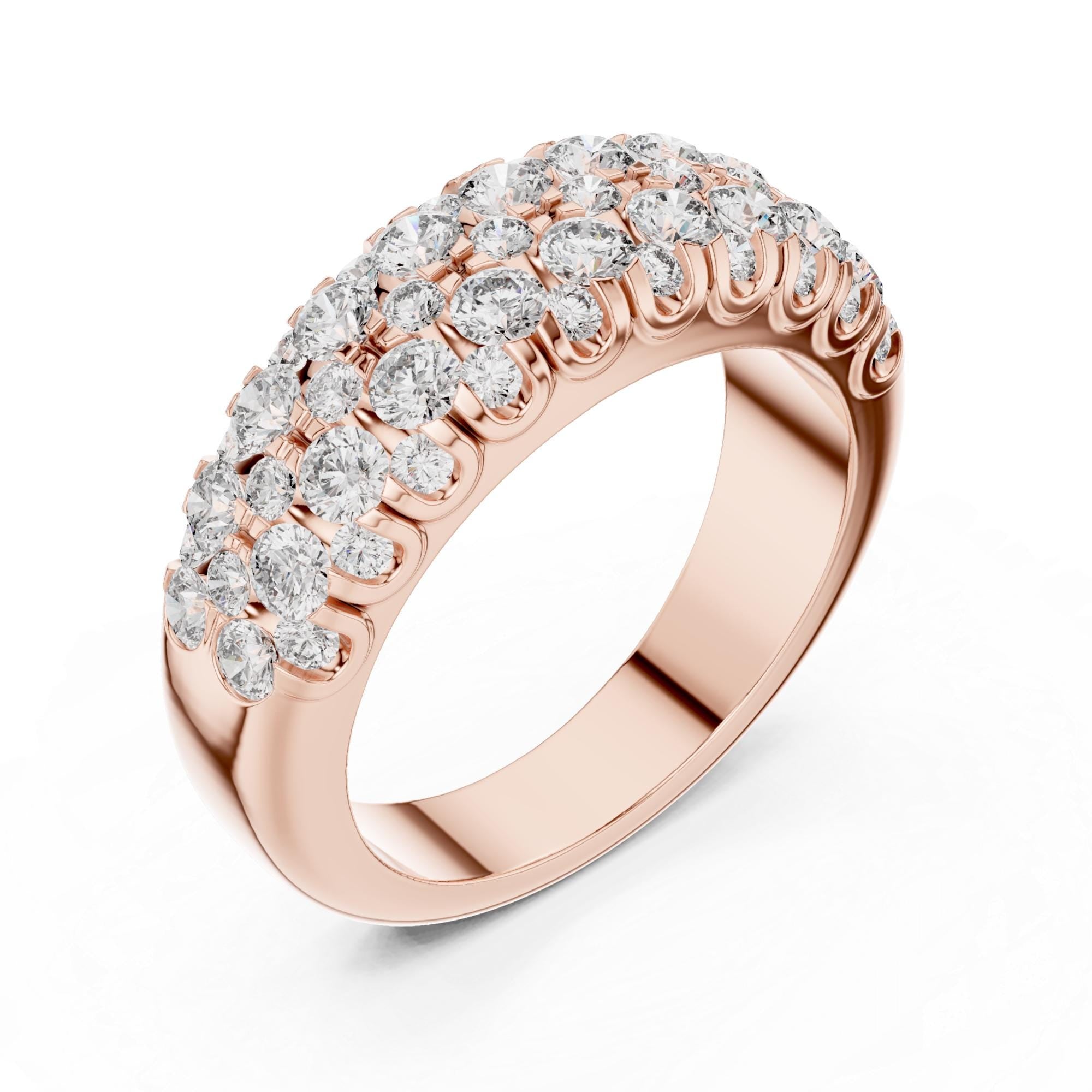 Moissanite Cluster Ring: Sterling Silver Half Eternity Wedding Band