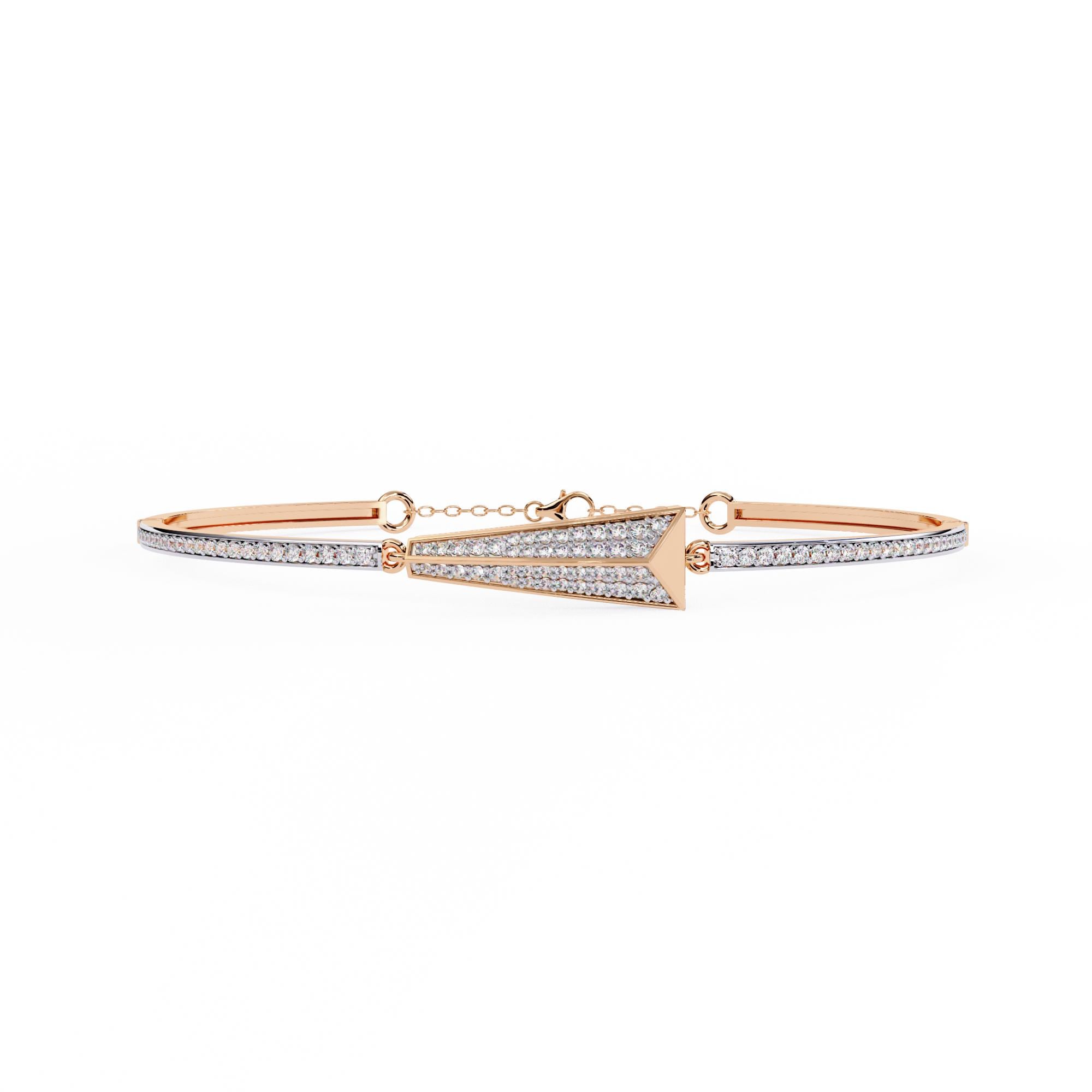 Handmade Moissanite Bangle Bracelet, 925 Sterling Silver Cuff