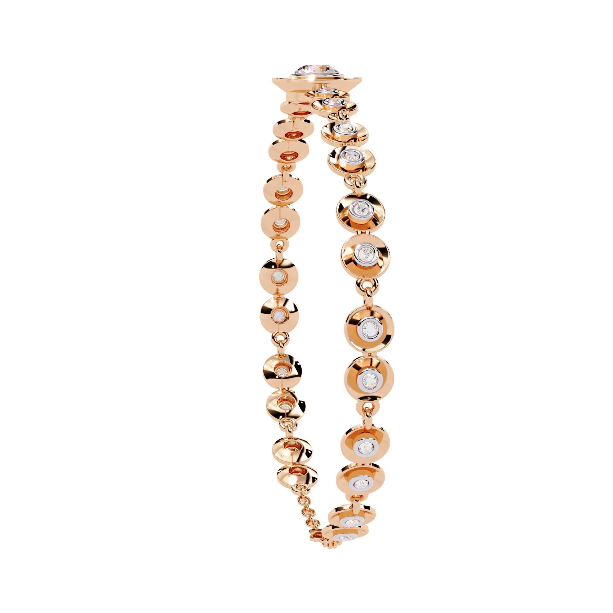 Handmade Moissanite Sterling Silver Bracelet, Dainty Bridal Chain
