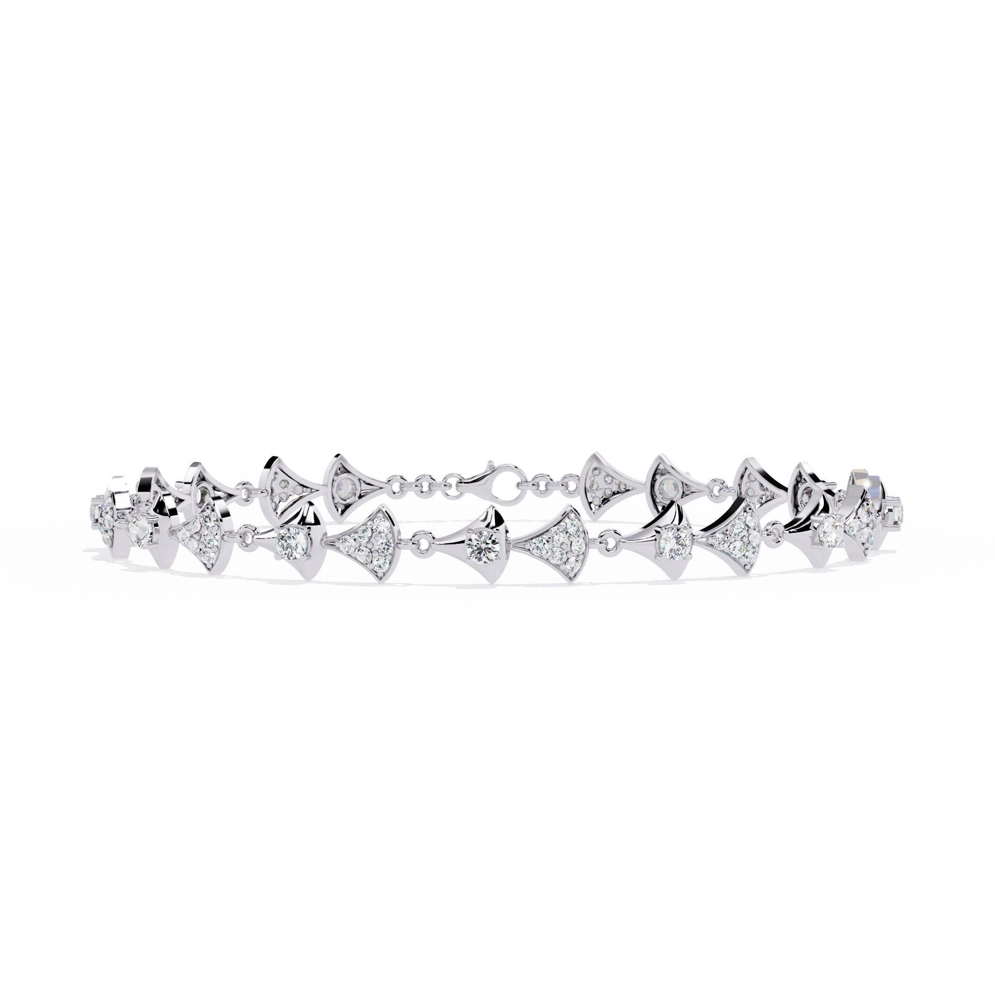 Handmade Moissanite Bracelet, 925 Sterling Silver Bow Jewelry