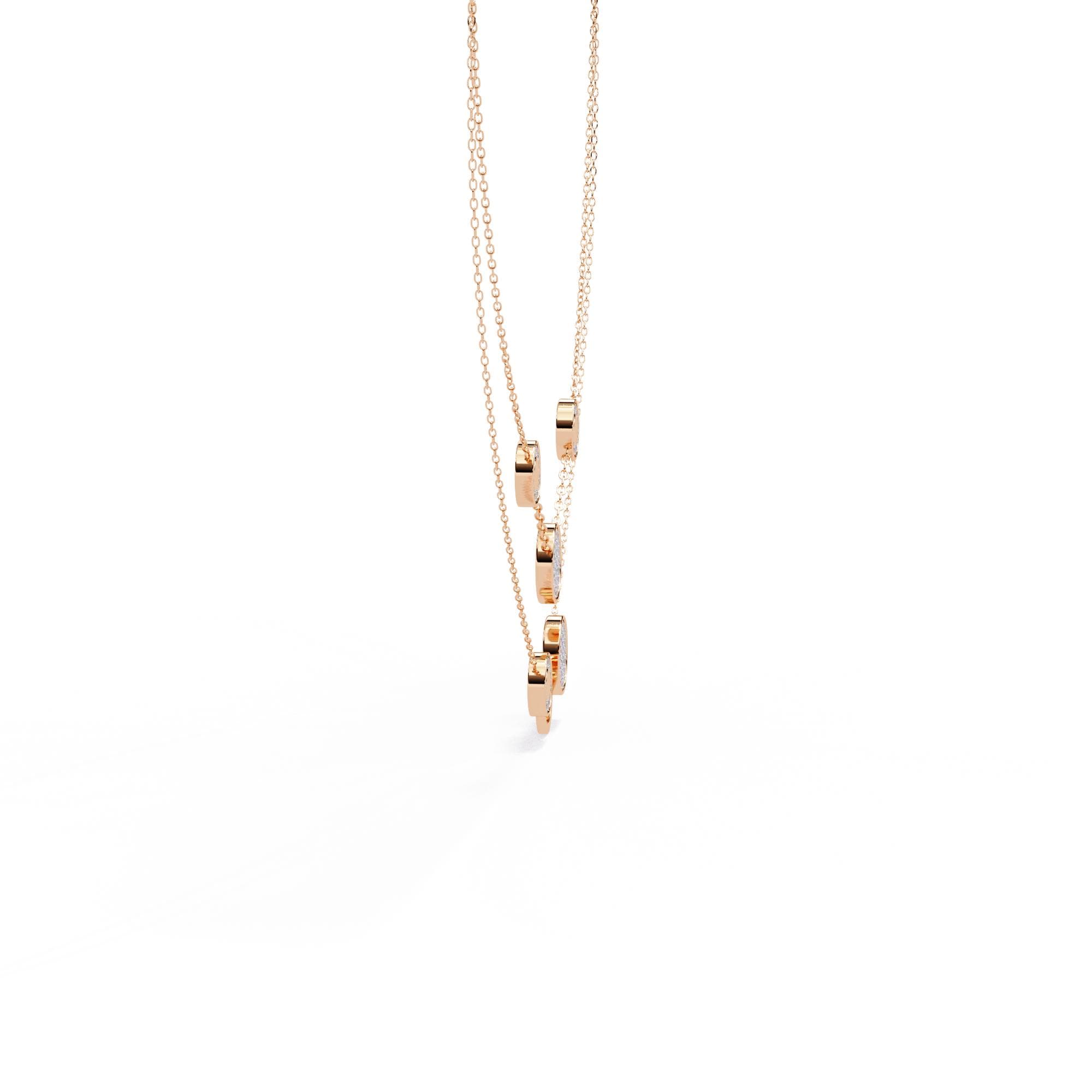 Sterling Silver Layered Necklace: Moissanite Circle Pendant, Gift For Her