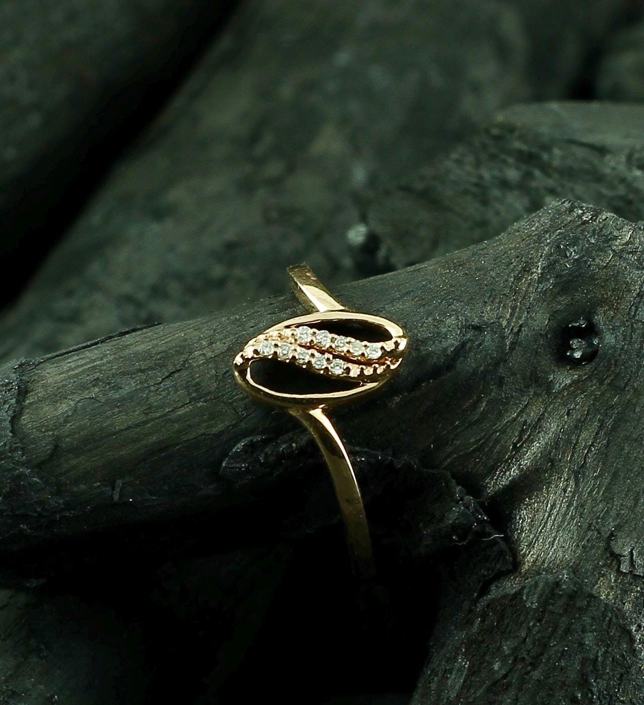 Sterling Silver Moissanite Ring | Dainty Swirl Promise Ring