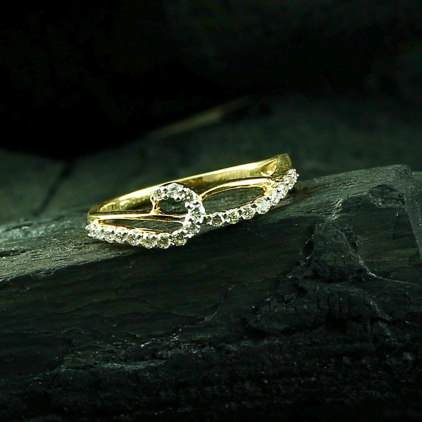 Moissanite Sterling Silver Ring • Dainty Leaf Twisted Band, Anniversary Gift